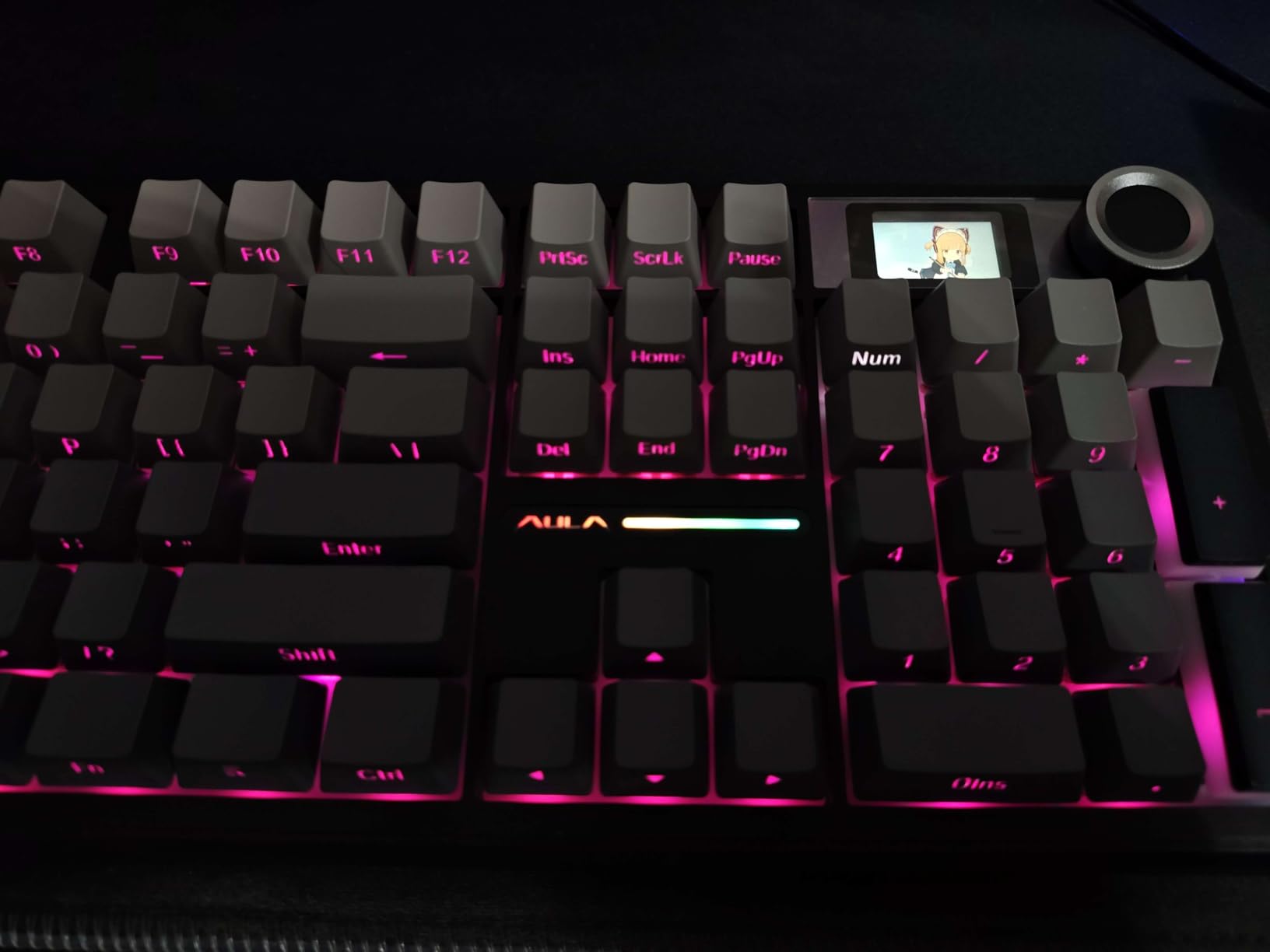 AULA F108 PRO - Wireless Mechanical Keyboard with Screen&Knob,Hot Swappable Gaming Keyboard with 8000mAh Battery,Pre-lubed Switches,RGB Backlit,PBT Keycaps Creamy Sounding Computer Keyboards,104 Keys customer photo 1