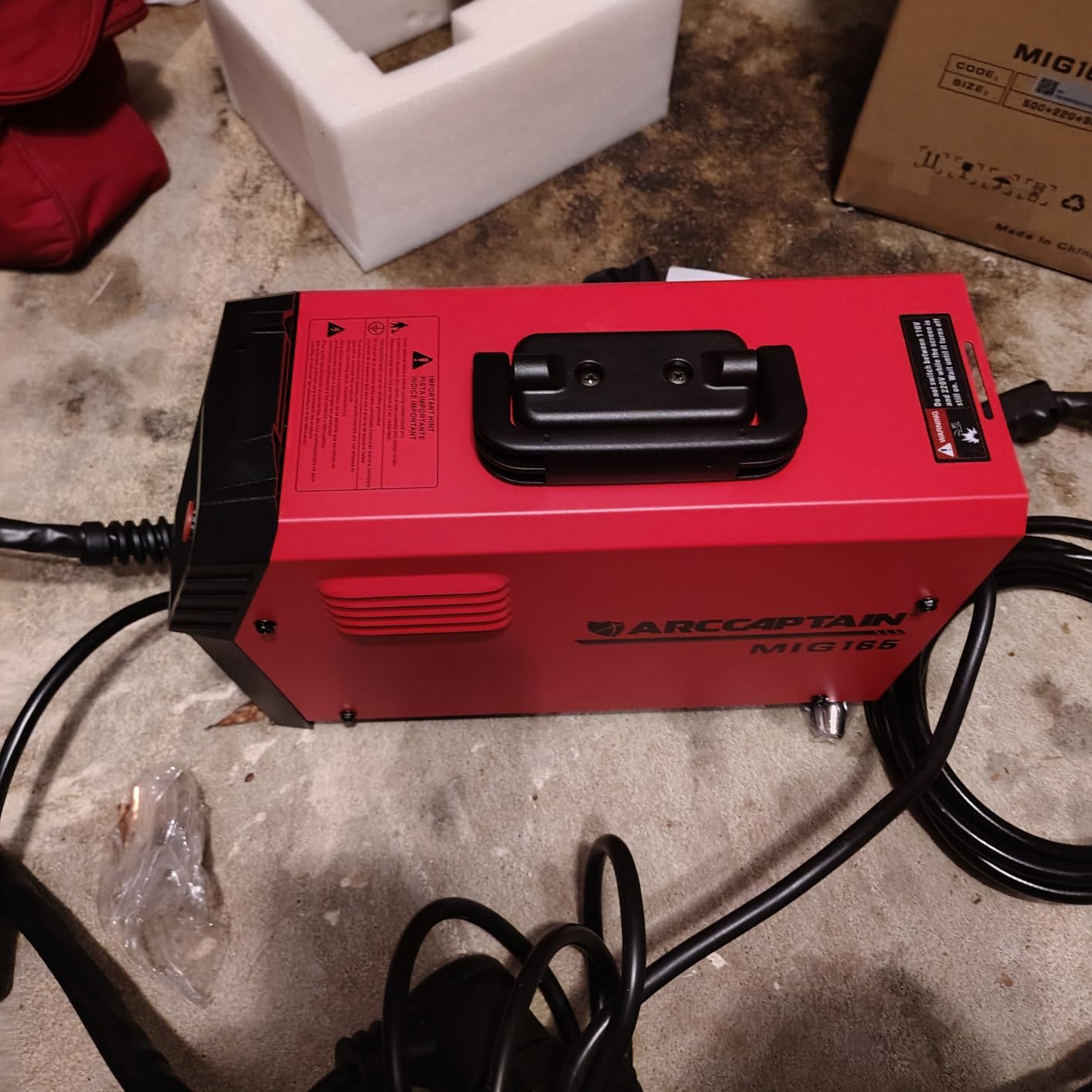 ARCCAPTAIN 165A MIG Welder 110V/220V, 2025 Newest [Large LED Display] 4 in 1 Gasless/Gas MIG/Lift TIG/Stick Welding Machine Multiprocess Welder Machine, IGBT Inverter Welder with Synergy, 2T/4T customer photo 1