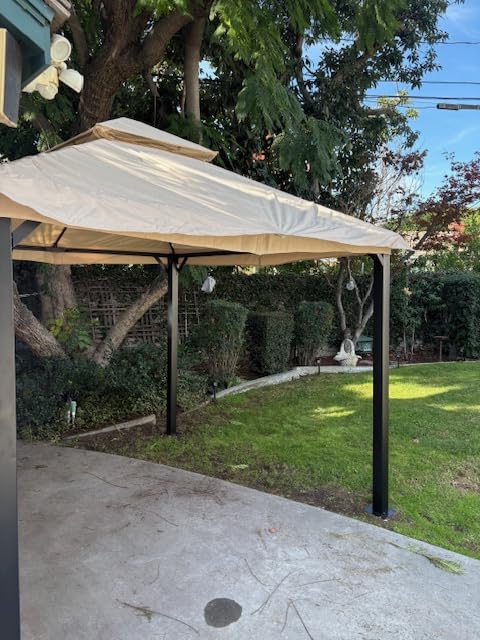 Aoxun Outdoor Gazebo for Patio 10x12, Metal Frame Canopy with Double Roofs, Heavy Duty Party Tent and Shelter with Mosquito Netting and Privacy Screen for Backyard, Lawn, Garden, Deck customer photo 2