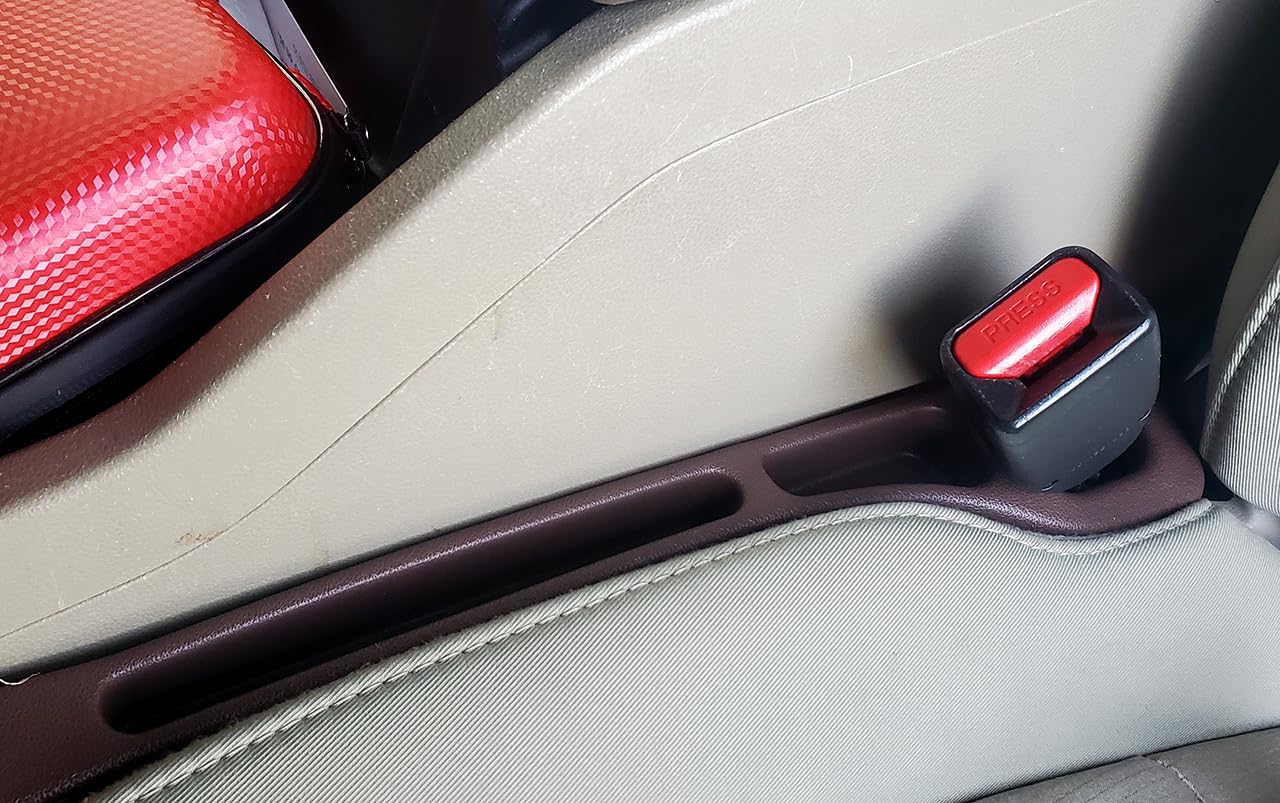 Car Seat Gap Filler Organizer Universal for Car SUV Truck Accessories Seat Gap Plug Blocker with Storage Slot Black 2 Pack customer photo 2