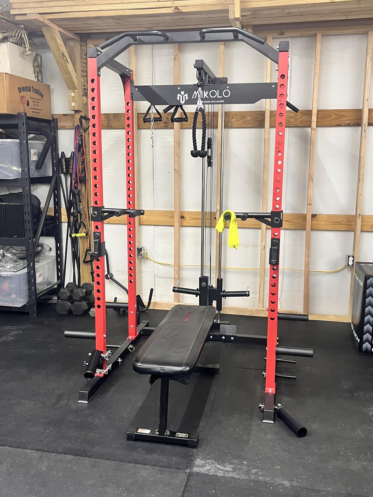 Mikolo F4 2.0 Power Cage with Dual-Track Smooth Pulley System, 1200LBS Power Rack with Leg Hold-Down for Heavy LAT Pulldowns, All-in-One Squat Rack with More Training Attachments for Home Gym customer photo 2