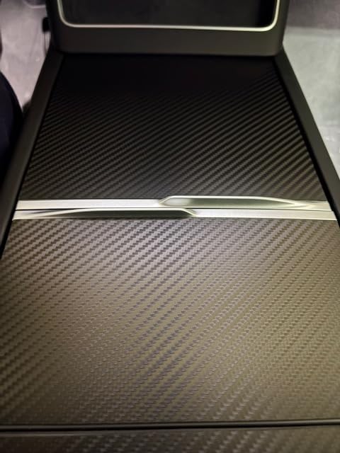 Tesla Model Y Juniper 2025-2026 & Model 3 Highland 2024-2026 Center Console Wrap Kit ABS Matte Black Cover Sticker Ultra Slim Interior Protector Decorative Accessories Not for 2017-2023 Models customer photo 2