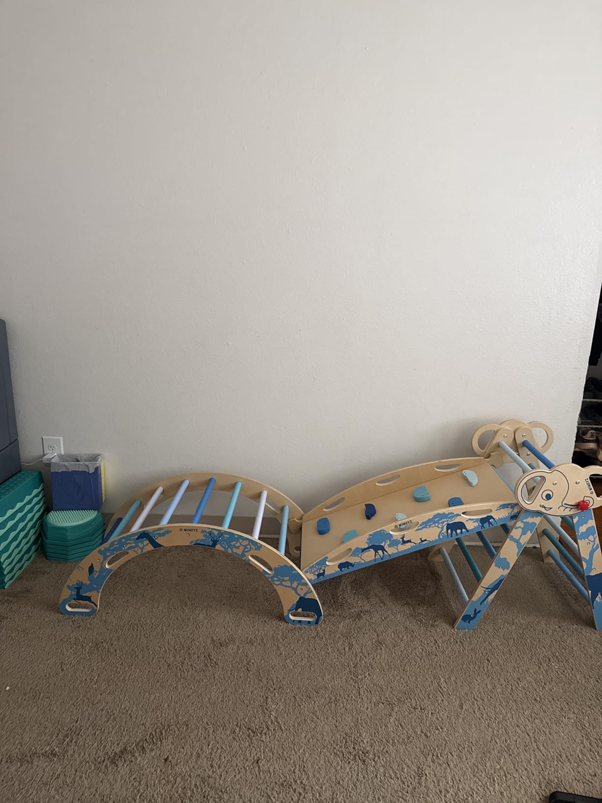 wingyz Pikler Triangle Climbing Set with Cushion, Foldable 8-in-1 Jungle Gyms for Toddlers 18 Months+, Indoor Playground for Kids, Baby Montessori Climber Gift (Rainbow) customer photo 1