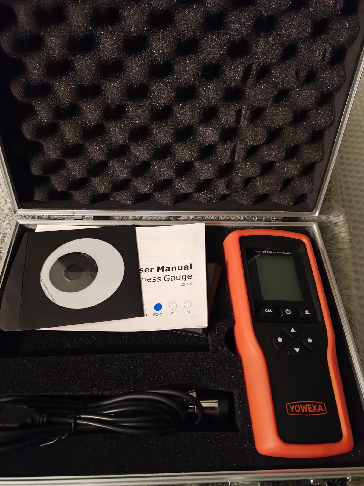 EC-900 Professional Coating Thickness Gauge with External Ruby Wear-Resistant Probe, Paint Depth Meter with Fe 0-5000um, Non-Fe 0-3000um Measuring Range, USB Data Transfer customer photo 2