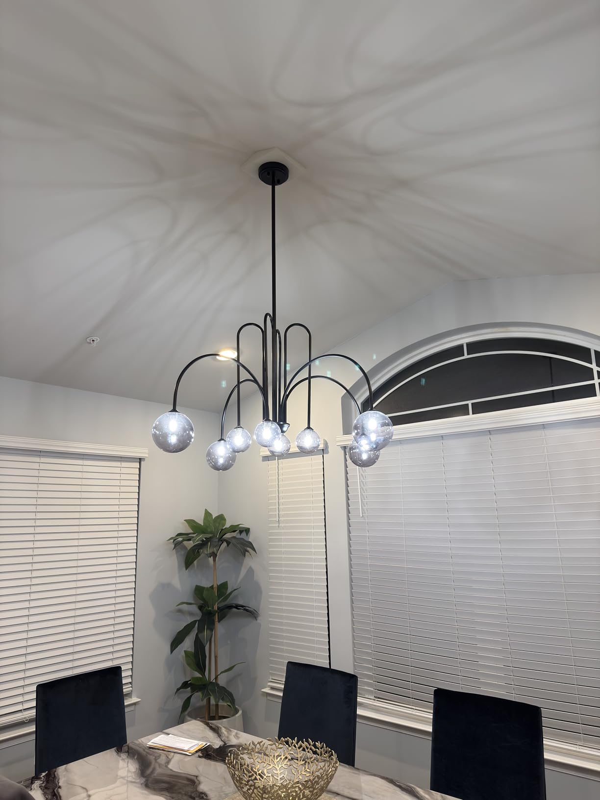 Modern Black Chandeliers Mid Century 12 Lights Sputnik Chandelier Large L52