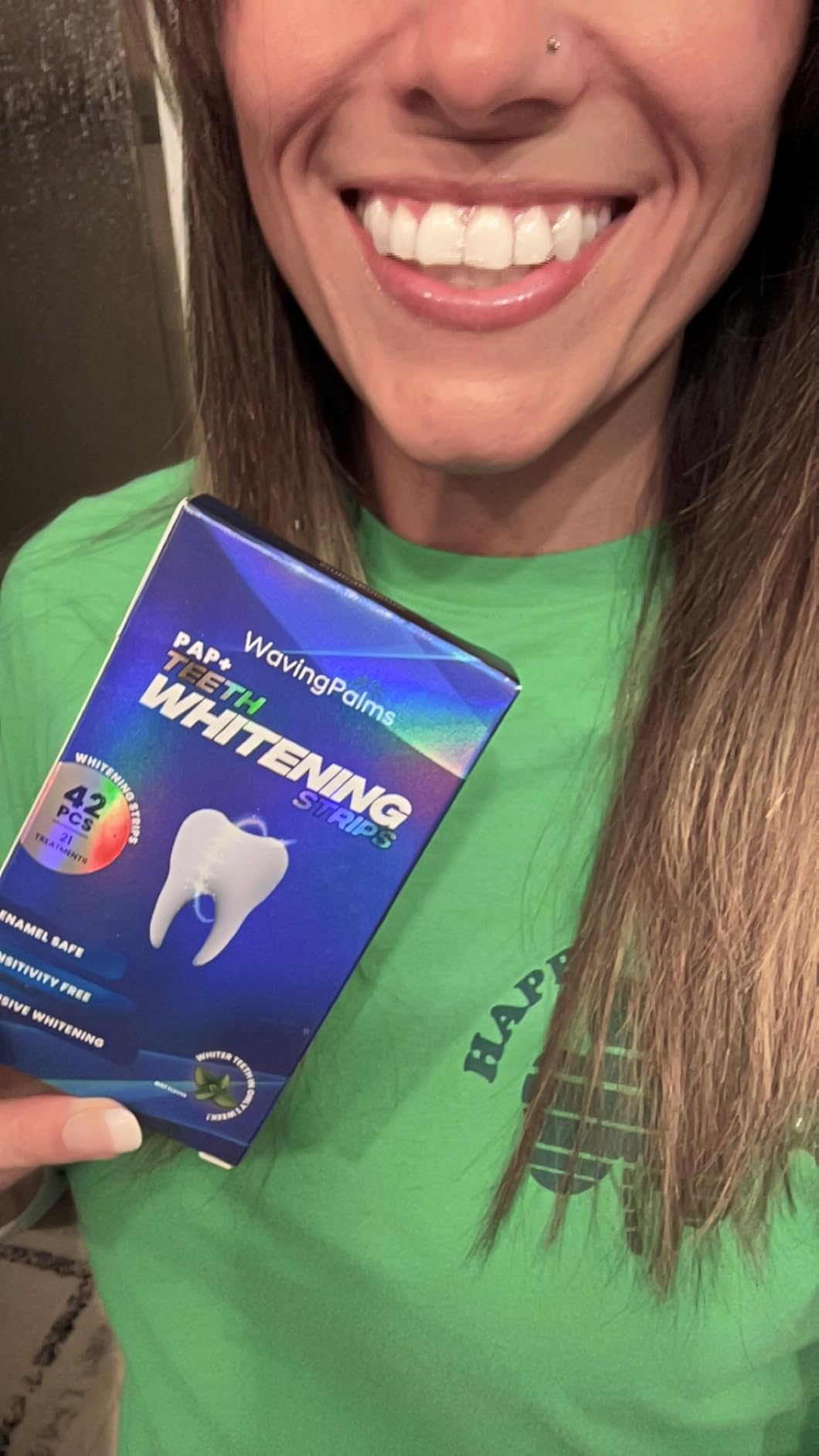 Professional Whitening Strips for Sensitive Teeth:Hydrogen Peroxide-Free Treatments - Effective & Gentle Dental Whitener (42 Count (Pack of 1), Mint) customer photo 1