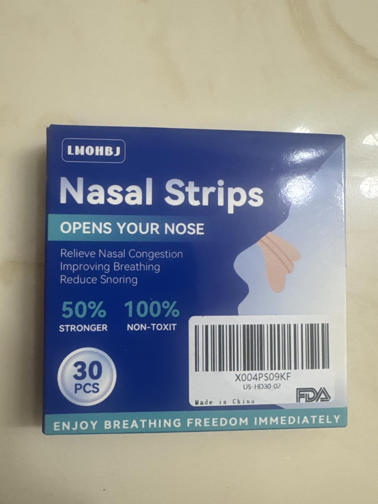 120Pcs Nasal Strips Anti Snoring, Extra Strength Nose Strips Breathing, Nose Tape for Sports and Sleep, Anti Snoring Strips Help Stop Snoring and Nasal Congestion Relief (60 x 23mm) customer photo 1