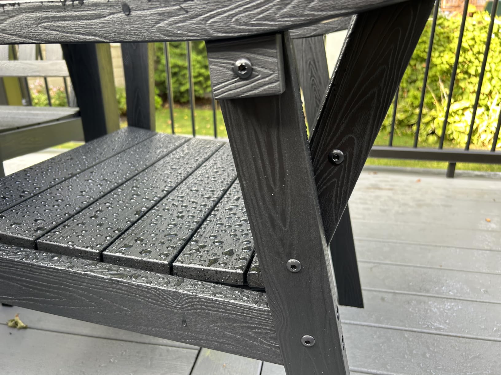 YEFU Outdoor Patio Dining Sets: Outdoor Furniture 12 Piece Dining Table Set for 10 with Umbrella Hole & Aluminum Frame - All Weather Patio 2 Table and 10 Chairs for Outside Backyard/Porch/Deck Black customer photo 2