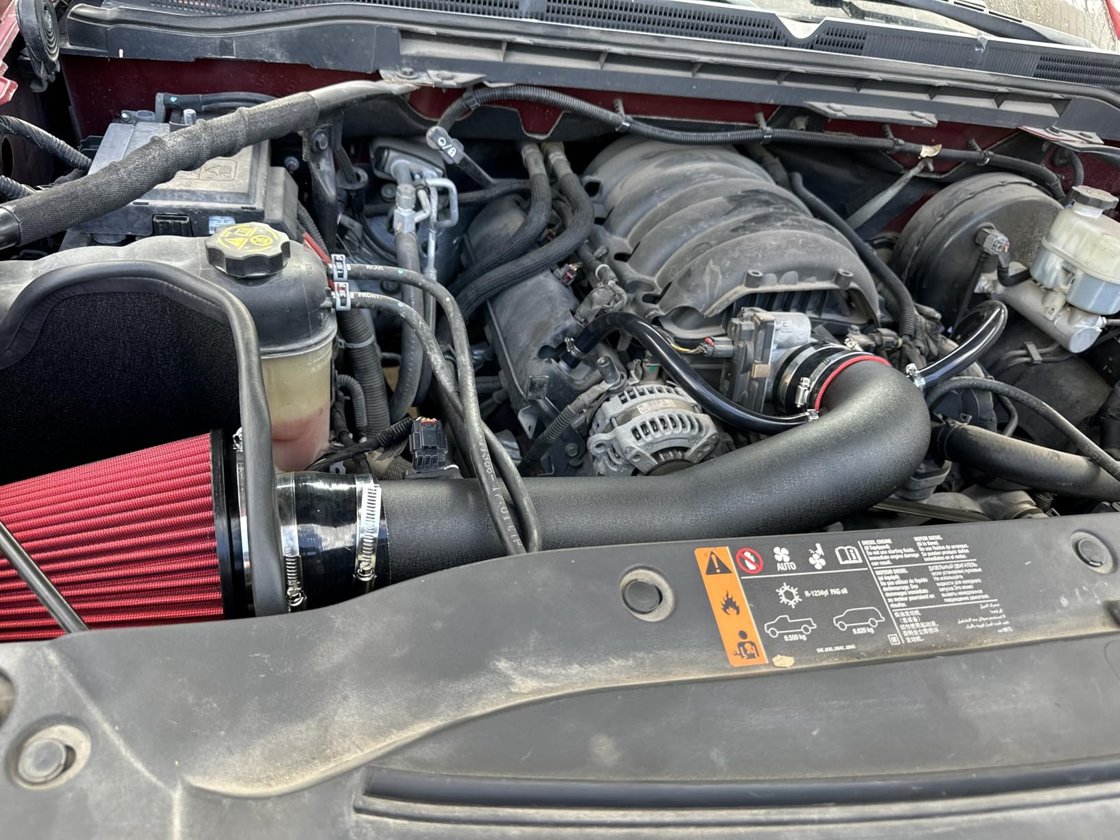 EVIL ENERGY Cold Air Intake Compatible for 2014-2018 Chevy Silverado 1500/GMC Sierra 1500 5.3L/6.2L, Increases Horsepower, Towing Performance & Acceleration, Includes Heat Shield & Pre-Filter, Black customer photo 1