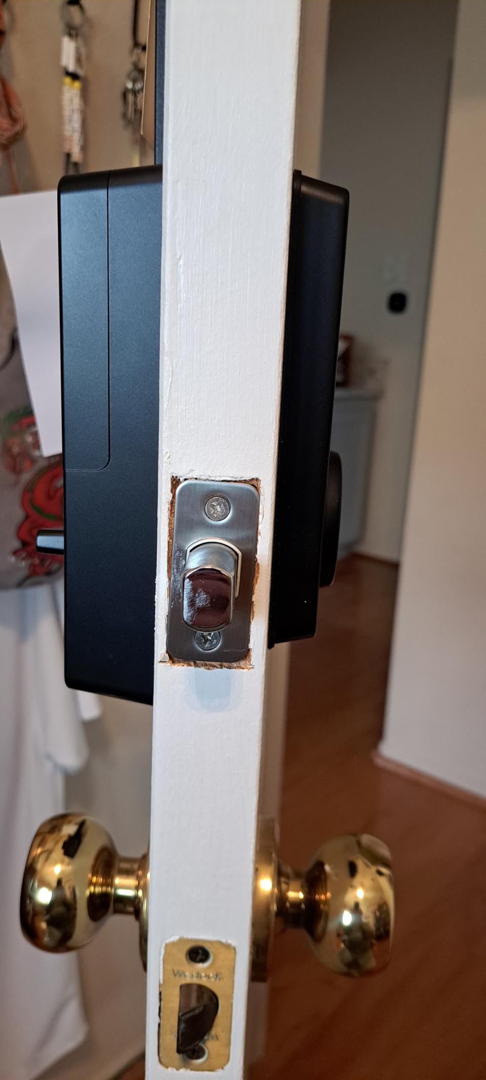 Wyze Auto-Lock Bolt v2, Fingerprint Keyless Entry Smart Lock, AI Learning Scanner with Wi-Fi Front Door Lock Deadbolt, Auto-Lock, 8 Months Battery, BHMA2, IP53, Anti-Peep Keypad, Backup Keys customer photo 1