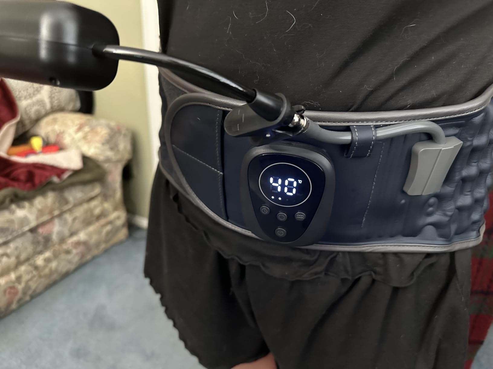 HONGJING Red Light Massage Decompression Belt for Lower Back Pain Relief, Heated Back Brace Inflatable Lumbar Support with Electric Pump, One Sizes Fits 29-49 Waist customer photo 2