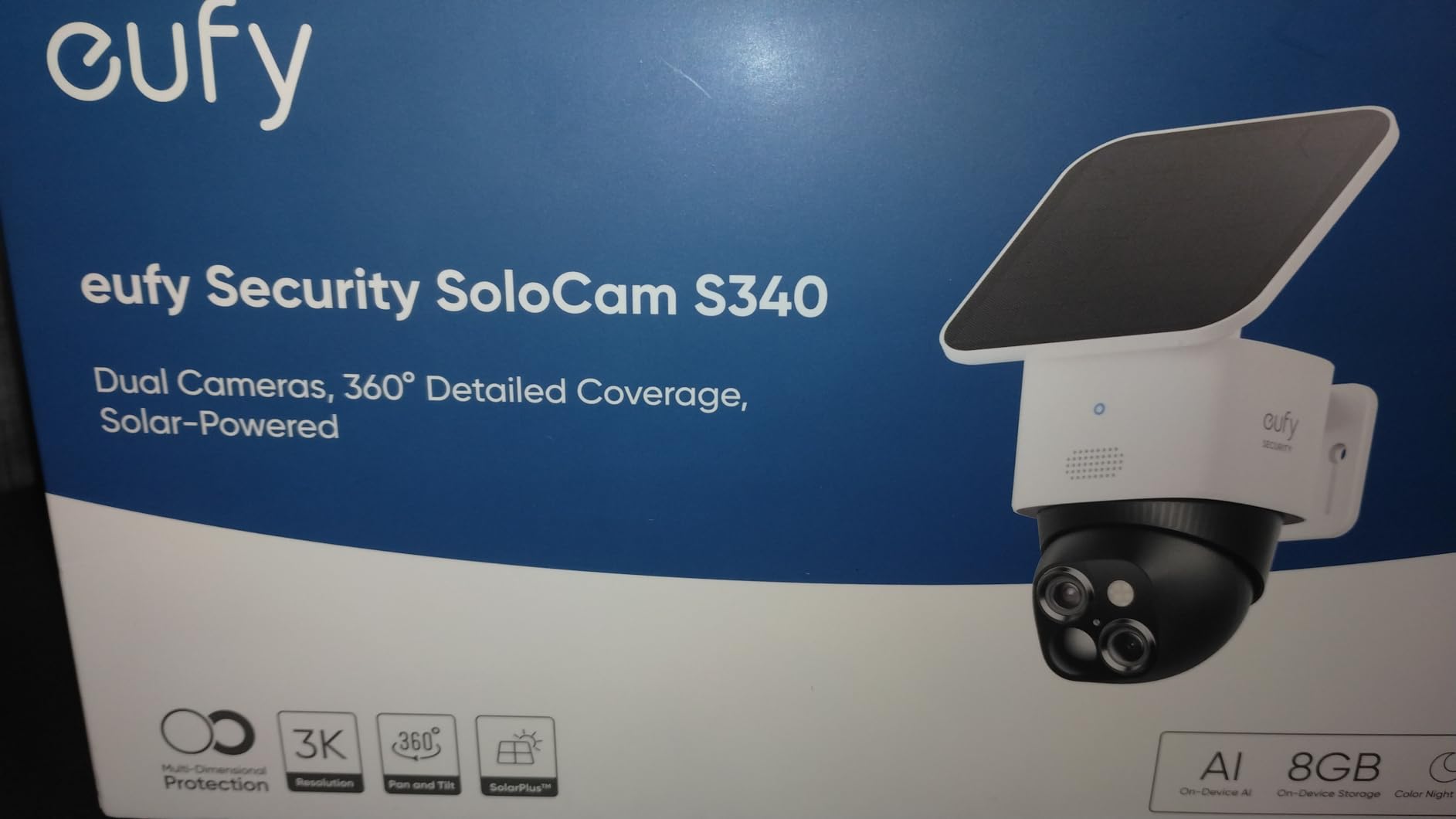 eufy Security SoloCam S340 2-Cam Kit (HomeBase S380), Solar Security Camera, Wireless Outdoor Camera, 360° Pan and Tilt Surveillance, No Monthly Fee customer photo 1