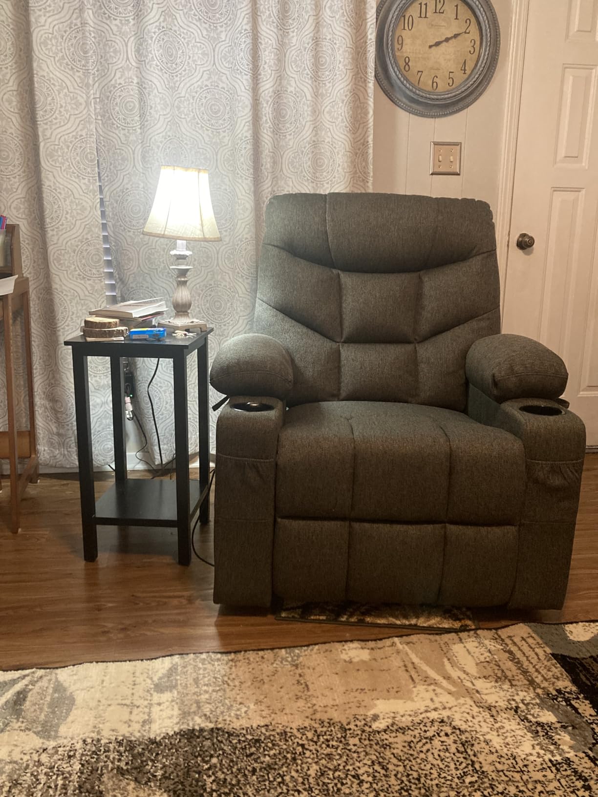MCombo Power Lift Recliner Chair with Extended Footrest for Elderly People, Fabric 7283 (Brown, Large) customer photo 1