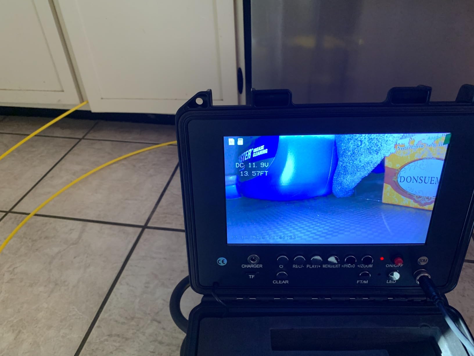 Anysun Self Leveling Sewer Camera 512Hz with Distance Counter, MIC, 7MM Thicker Cable, 300Ft Pipe Inspection Cameras with 9'' 1080P Screen, Video Drain Cam IP68 Industrial Borescope Snake, 32GB Card customer photo 2