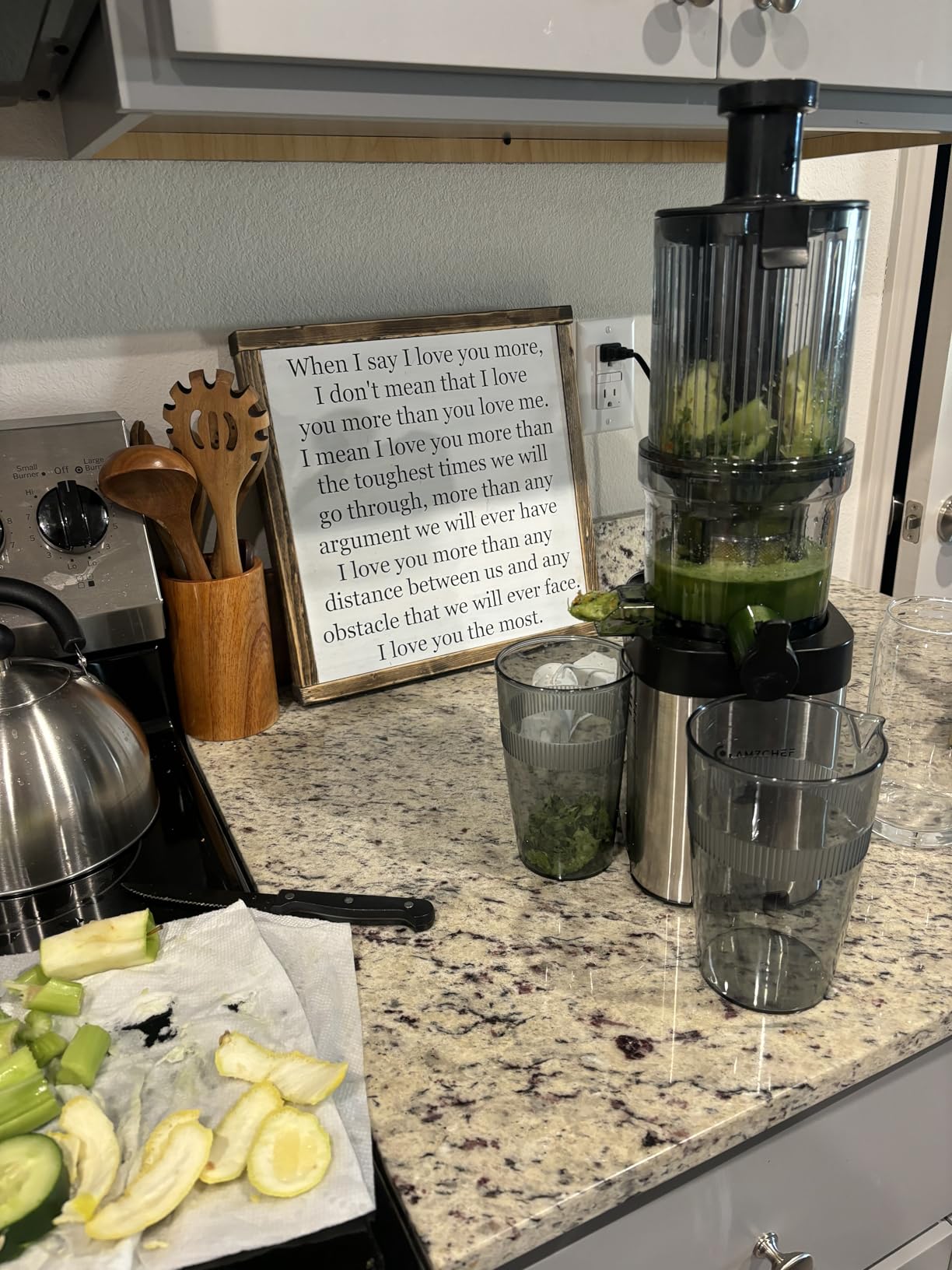 AMZCHEF Cold Press Juicer, Juicers Machines - Wide Mouth & Large Feed Chute for Whole Fruits & Vegetables, Stainless Steel Slow Masticating Juice Easy to Clean, Large Auger, Double Strainers customer photo 2