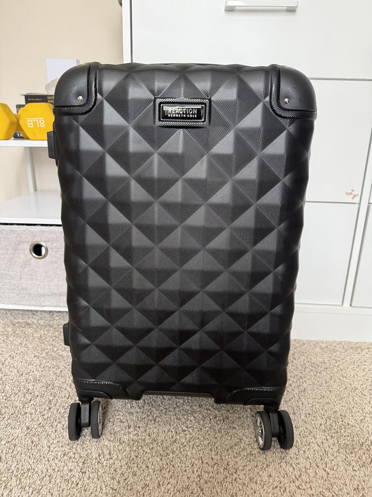 Kenneth Cole REACTION Diamond Tower Collection Lightweight Hardside Expandable 8-Wheel Spinner Travel Luggage, Deep Teal, 3-Piece Set (20