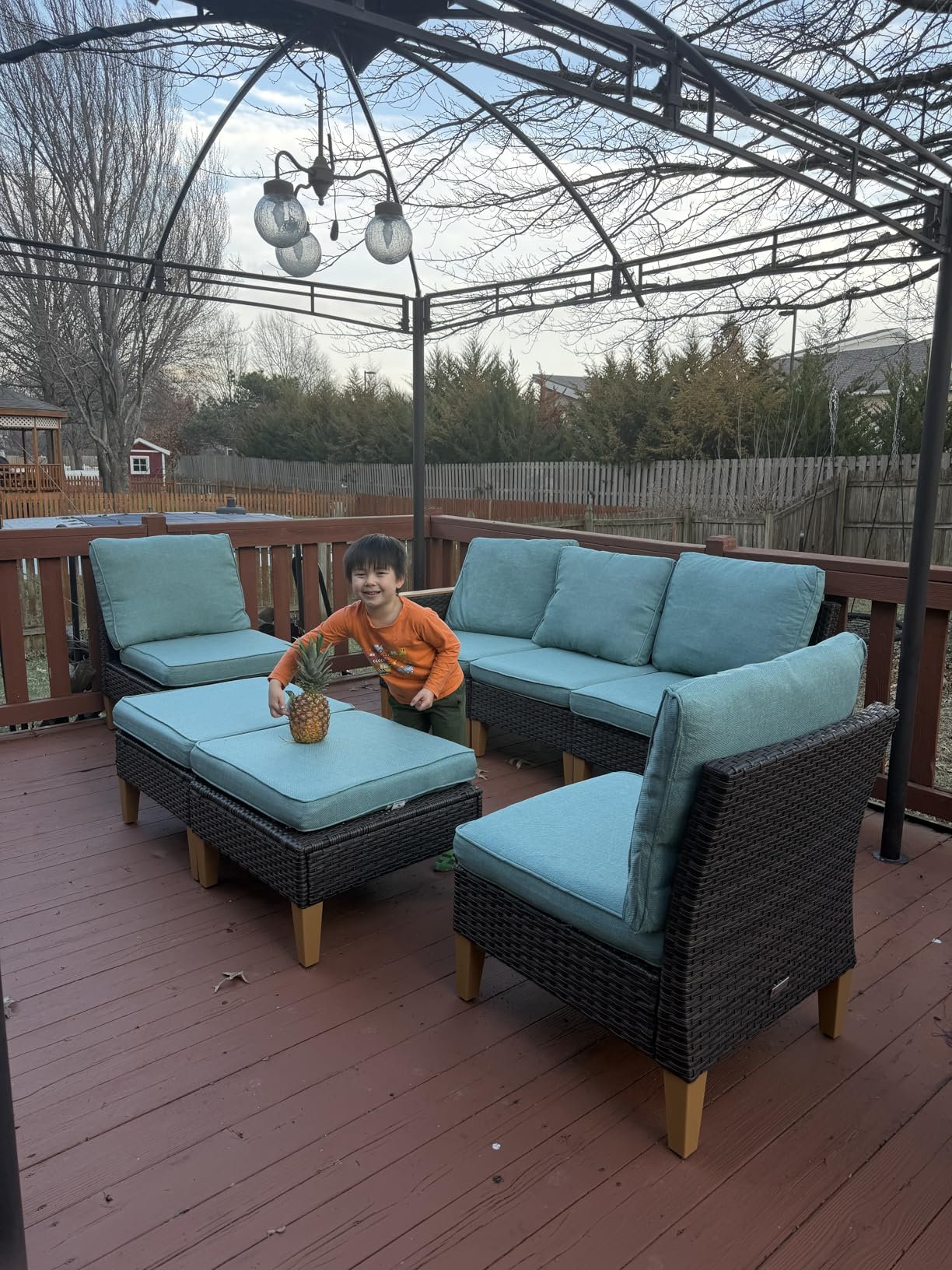 PHI VILLA Patio Sectional Wicker Furniture Set Oversize, 9-Piece Outdoor Rattan Conversation Seating Large Sofa Set for 9 Seats with Cushions, Beige customer photo 1