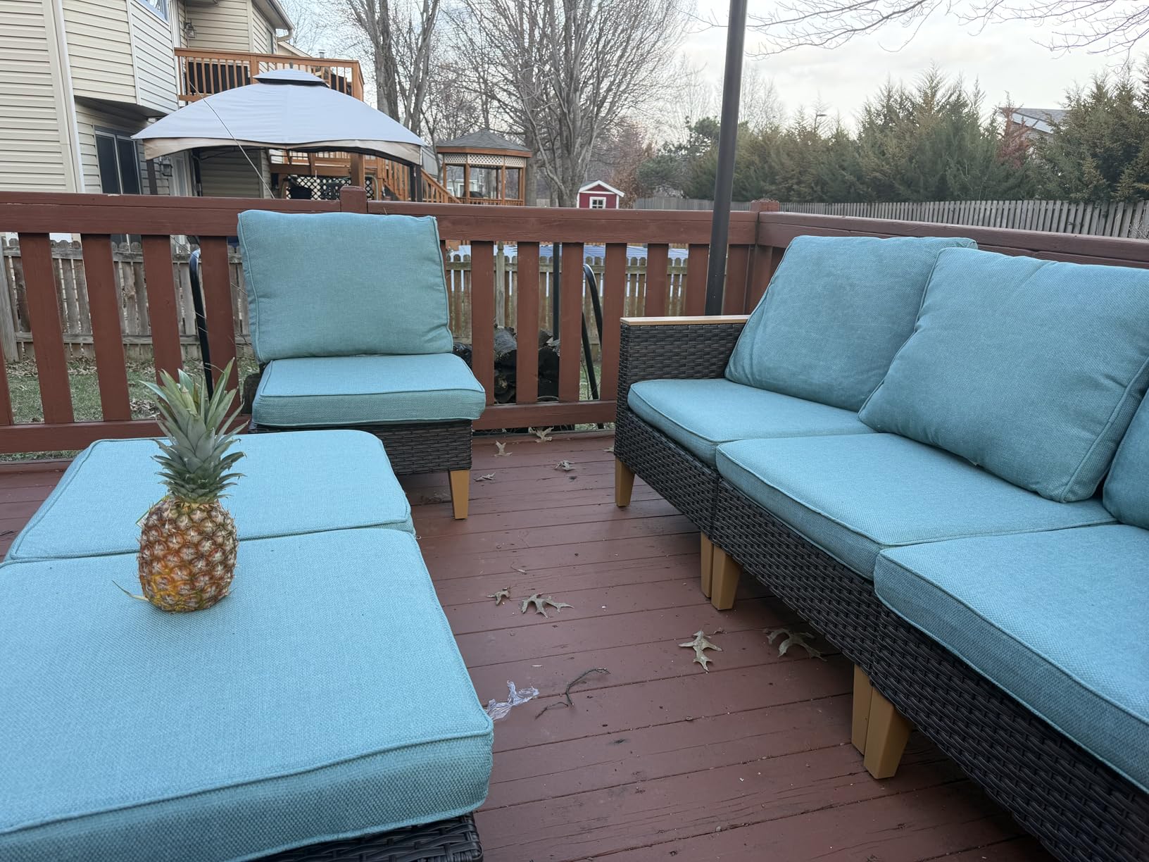 PHI VILLA Patio Sectional Wicker Furniture Set Oversize, 9-Piece Outdoor Rattan Conversation Seating Large Sofa Set for 9 Seats with Cushions, Beige customer photo 2