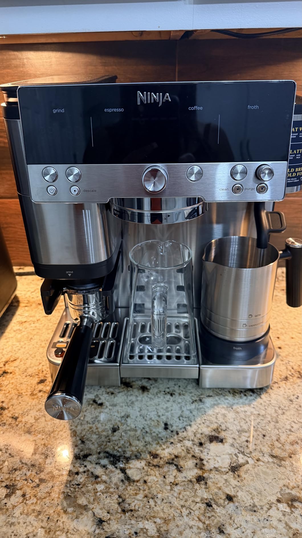 Ninja Luxe Cafe Premier Series, Espresso Machine, Drip Coffee Maker & Rapid Cold Brew, Integrated Grinder, Assisted Tamper, Hands-Free Frother, for Cappuccinos & Lattes, Cyberspace, ES601CY customer photo 1
