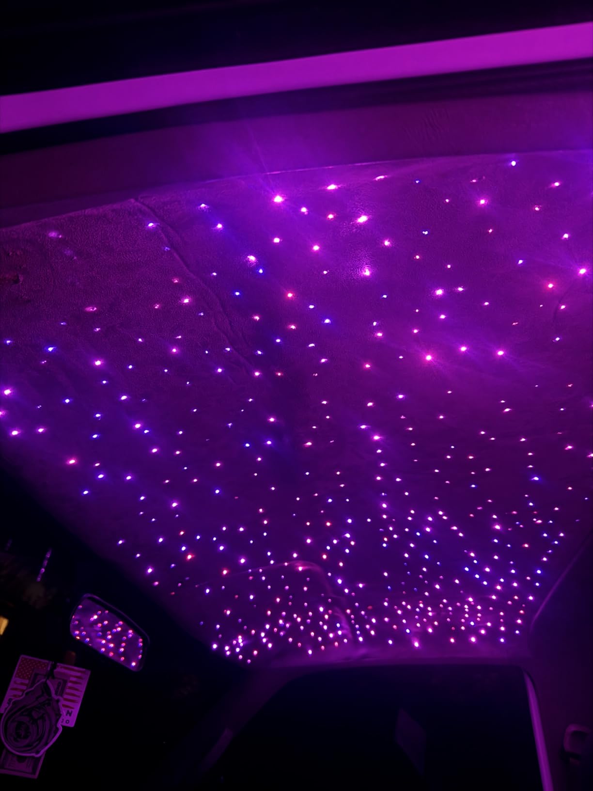 16W Car Home Starlight Headliner Kit, Twinkle & Sound Activate RGBW Fiber Optic Lights with APP & Remote Control, Star Lights for Ceiling Decoration, 500 pcs 6.5ft customer photo 2