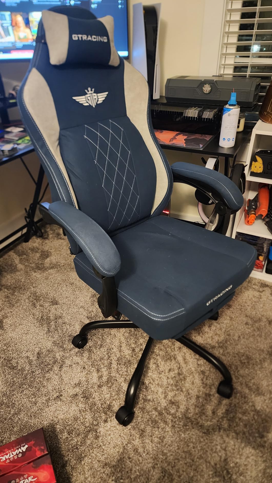 GTPLAYER Big and Tall Gaming Chair Breathable Fabric Computer Chair with Strong Lumbar Support, Comfortable Office Chairs with Pocket Spring Cushion, High Back Ergonomic Desk Chairs with Footrest customer photo 1