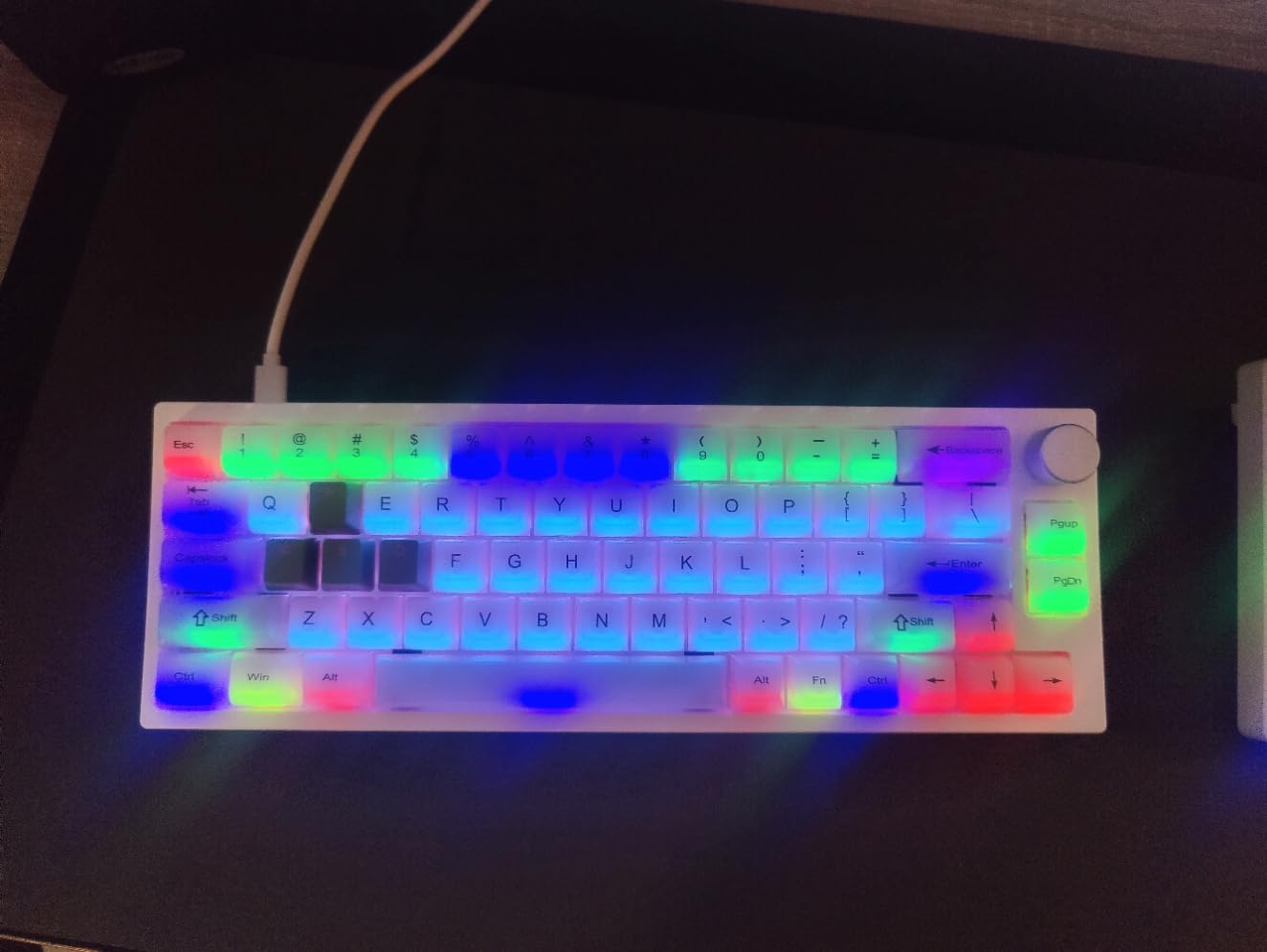 Womier Keyboard Keycaps Jelly - Ceramic Keycaps Style, Clear White Key Cap, Transparent Side Printed Custom 60 65 75 100 Percent for Cherry MX, Outemu, Gateron Mechanical Keyboards(MDA Profile) customer photo 1