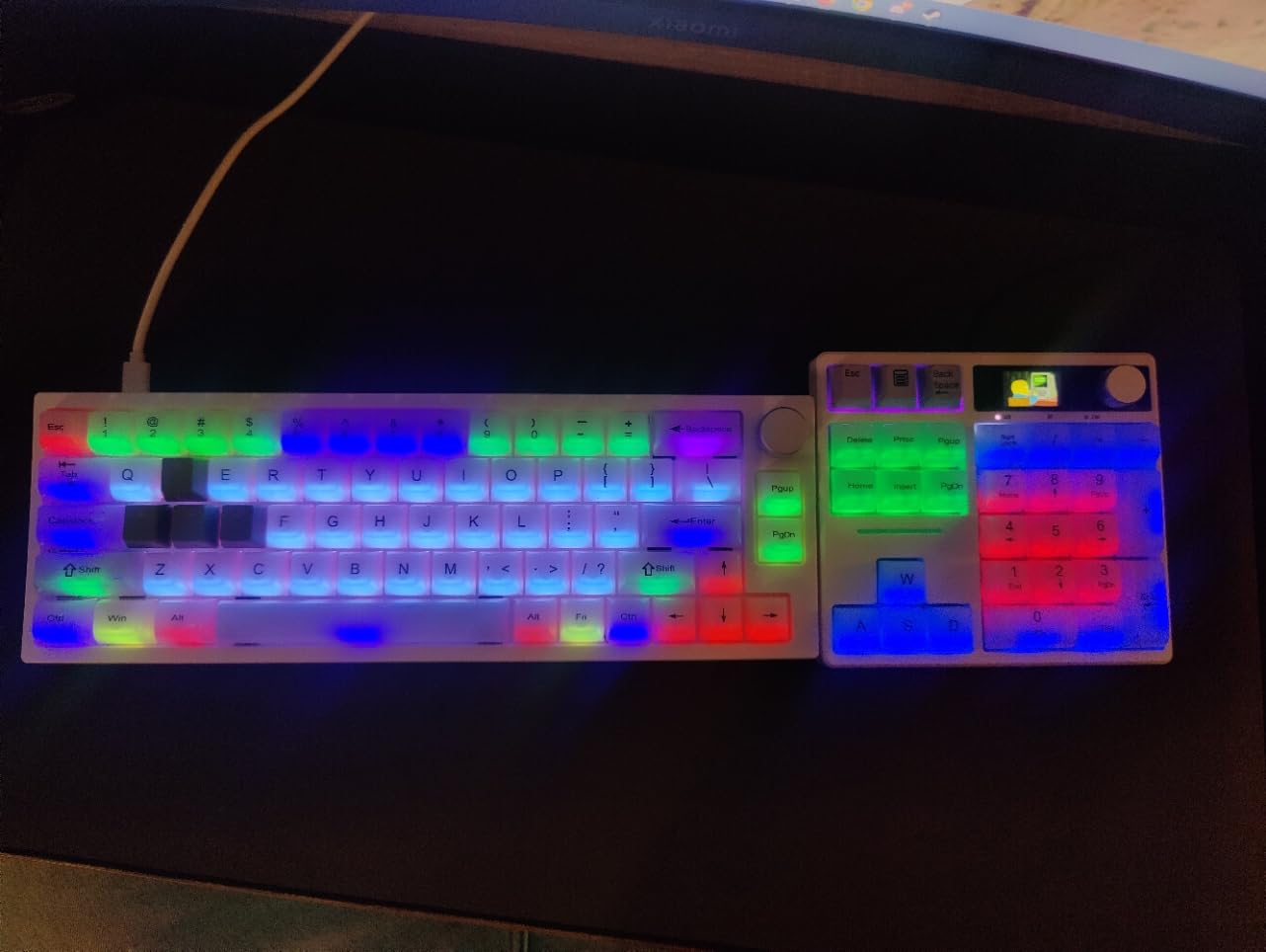 Womier Keyboard Keycaps Jelly - Ceramic Keycaps Style, Clear White Key Cap, Transparent Side Printed Custom 60 65 75 100 Percent for Cherry MX, Outemu, Gateron Mechanical Keyboards(MDA Profile) customer photo 2