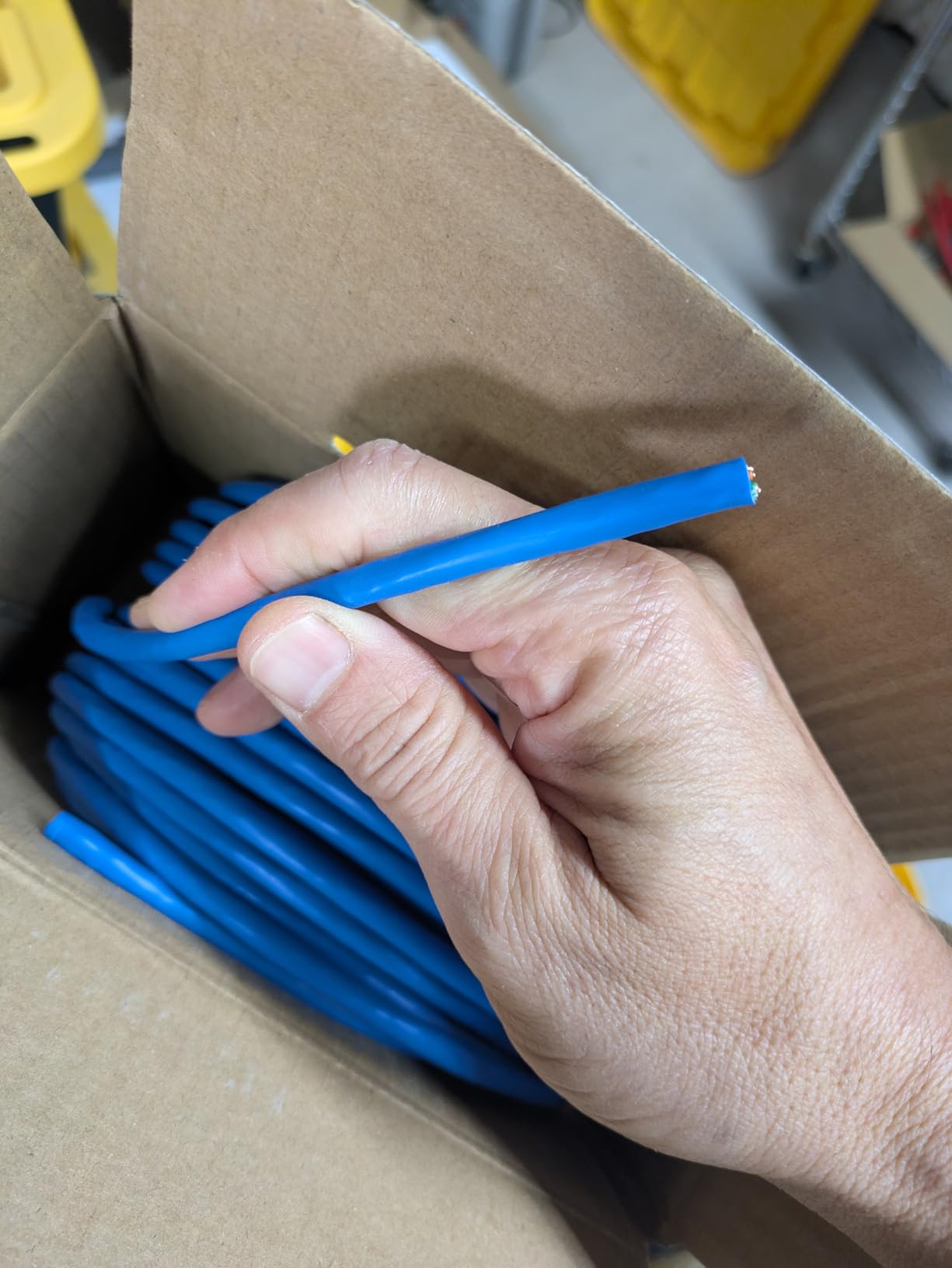 Cat 6 Ethernet Cable 1000 ft Bulk, 23AWG 550MHz Solid CCA UTP with 60 RJ45 Connector, Blue customer photo 1