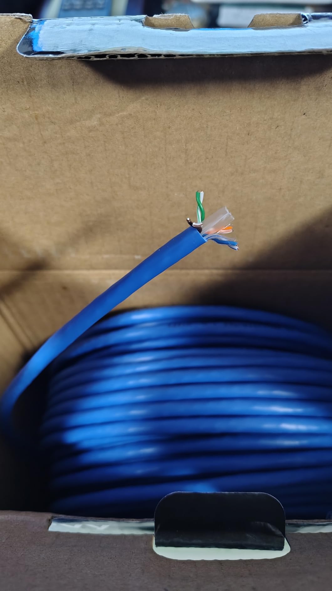 Cat 6 Ethernet Cable 1000 ft Bulk, 23AWG 550MHz Solid CCA UTP with 60 RJ45 Connector, Blue customer photo 2