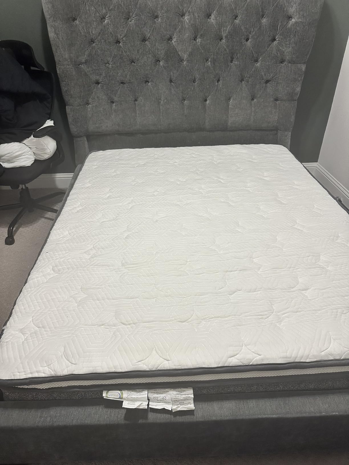 CH Charme House Queen Mattress 10 Inch Hybrid Mattresses in a Box, Medium Feel Foam and Individual Pocket Springs, Fiberglass Free Mattress, Extra Edge Support, Pressure Relief, CertiPUR-US, Grey customer photo 2
