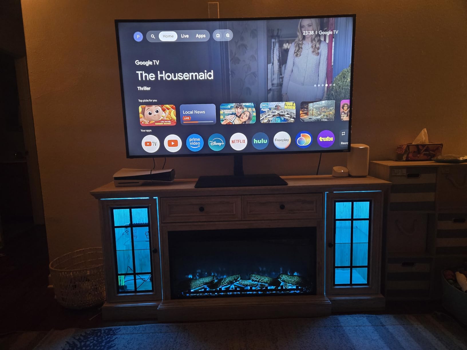 Fireplace TV Stand Up to 80