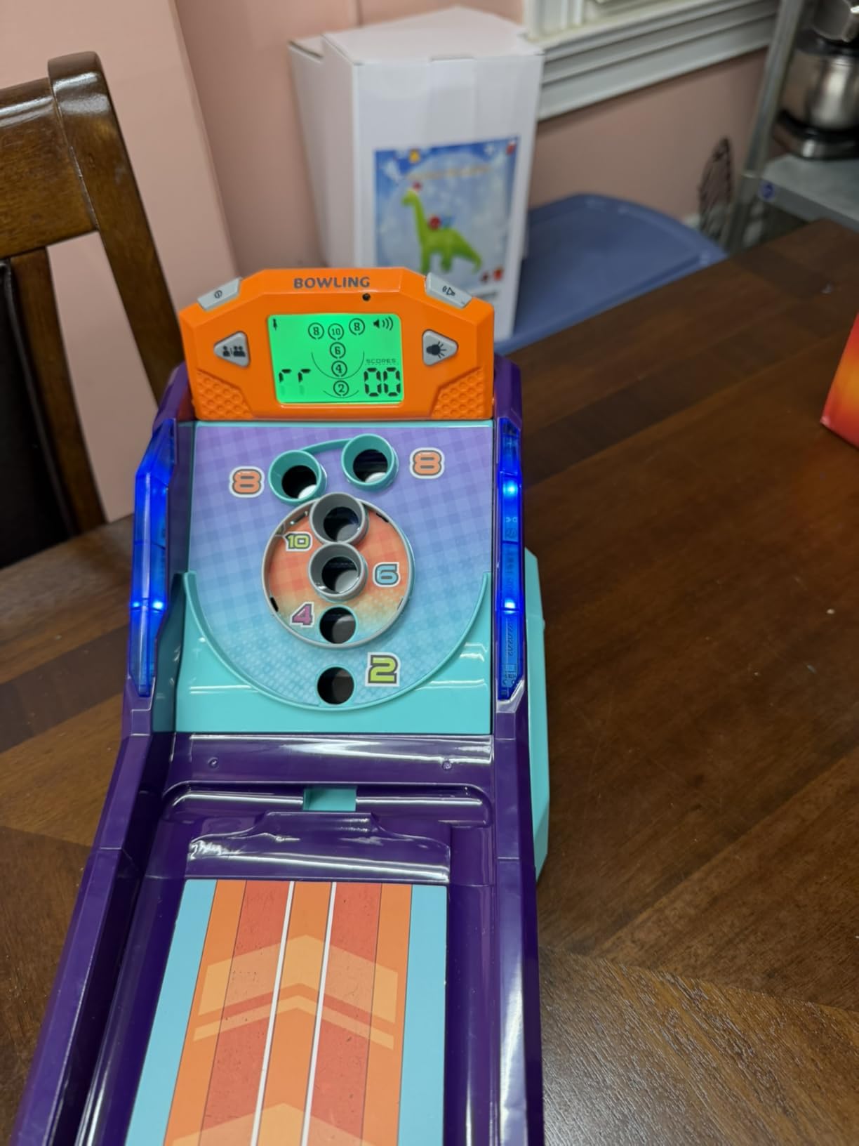 Alley Ball Game - Electronic Roll & Score Tabletop Arcade, Auto Scoring with Lights & Sound, Pull-Handle Launcher - 1-2 Players, Mini Arcade Game for Kids customer photo 1