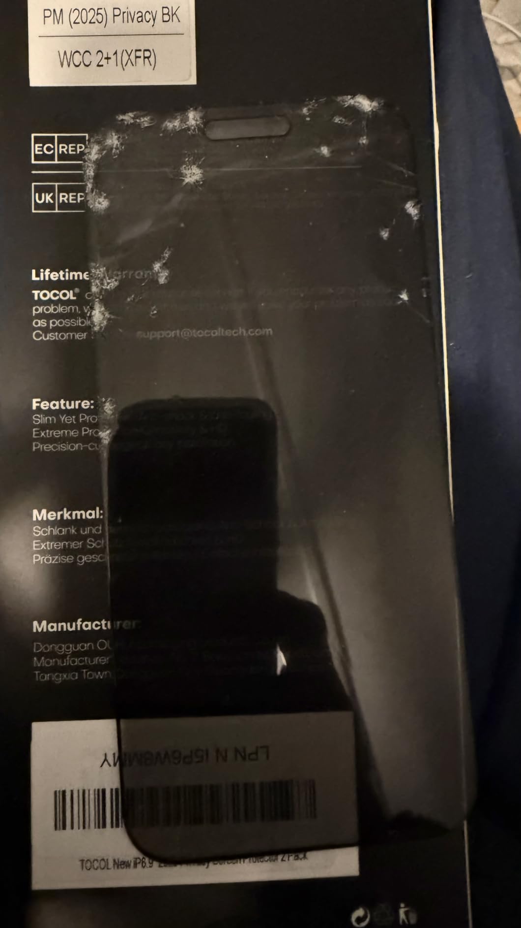 TOCOL for iPhone 16 Privacy Screen Protector True 25° Anti Spy 9H+ Hardness Tempered Glass Full Coverage Easy Installation 2 Pack customer photo 2