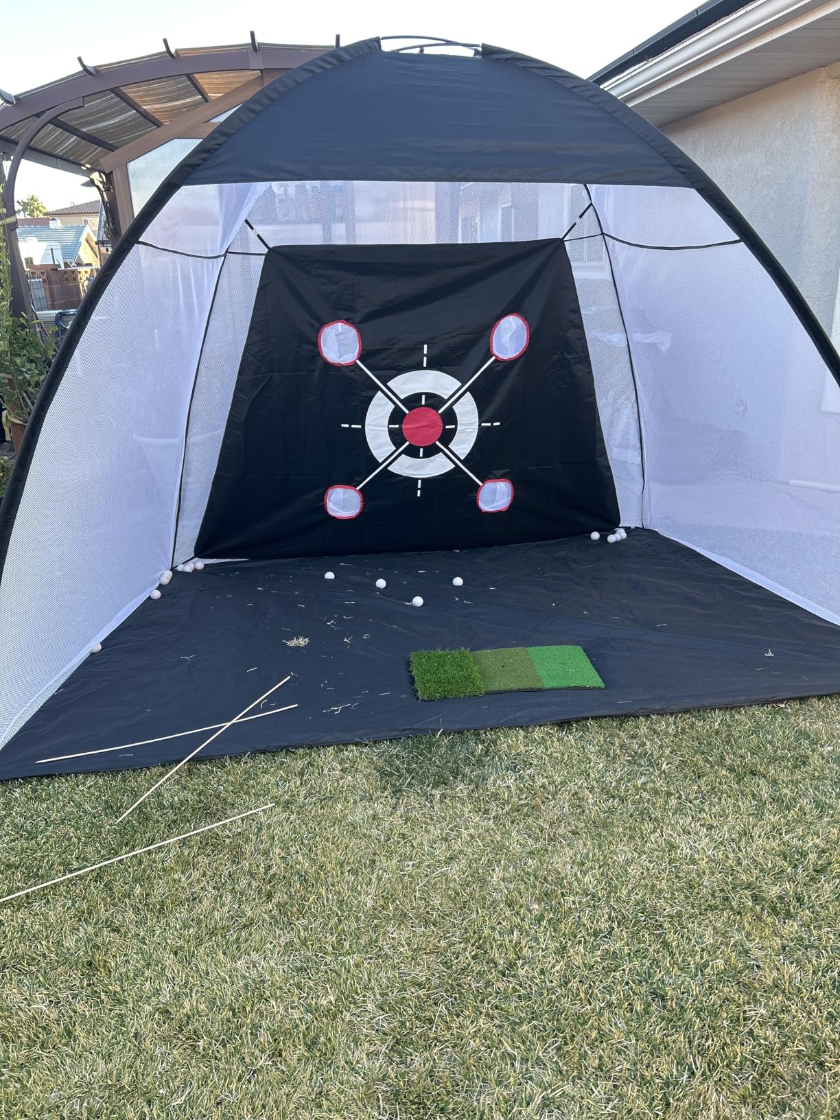 Golf Net, 10x7FT with Golf Practice Mat, Hitting Aid Nets for Backyard Driving Chipping Training Swing with Targets Outdoor or Indoor customer photo 1