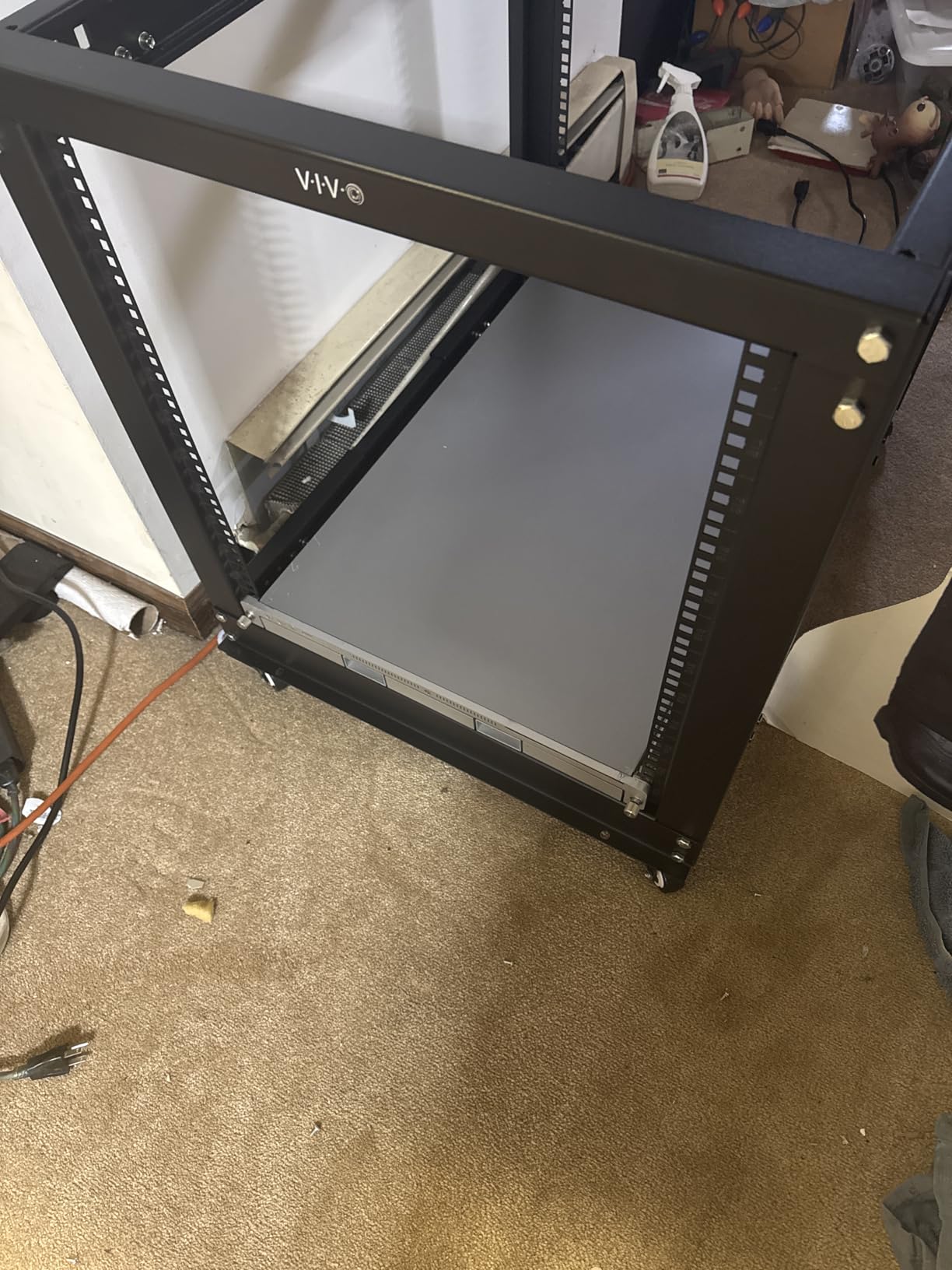 VIVO 42U Freestanding Server Rack, Mobile Open Frame 22 to 40 inch Adjustable Network Server Cart, Black, CART-SR42U customer photo 1