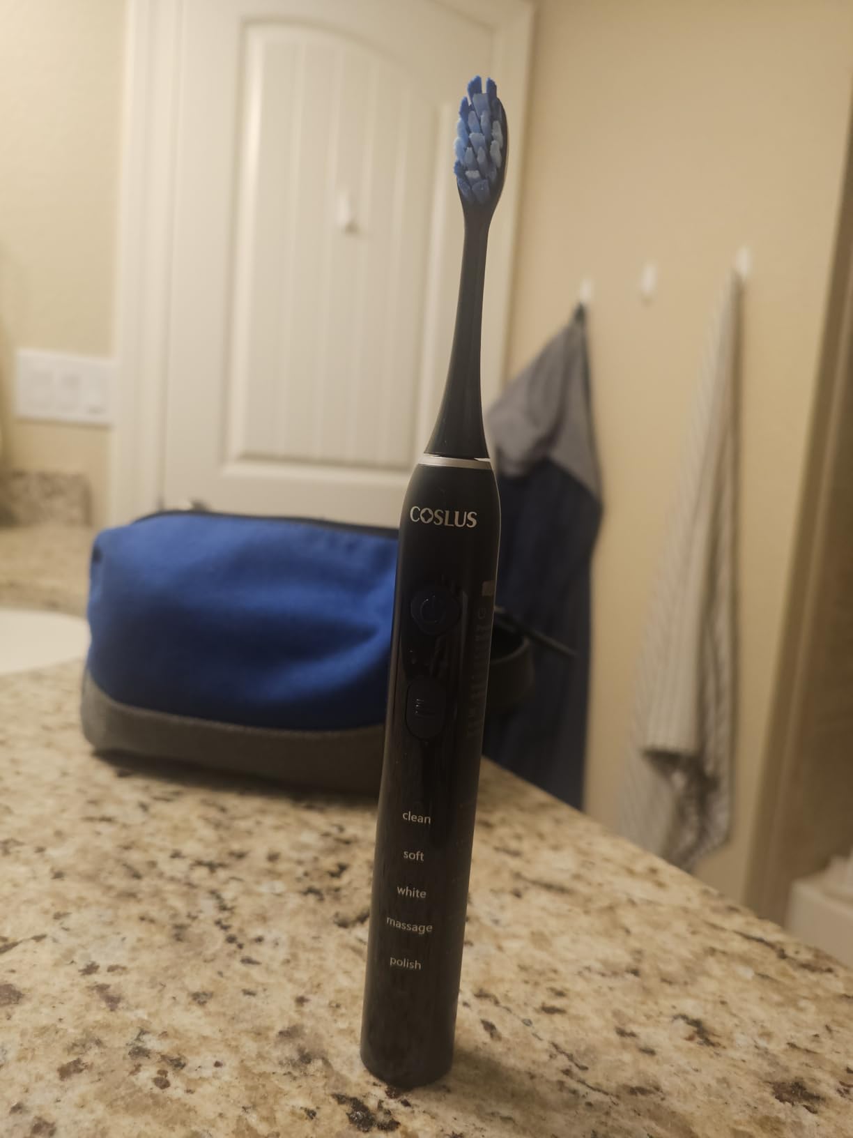 COSLUS Sonic Electric Toothbrush for Adults: 3 Intensities & 5 Modes Gum-Friendly for Deep Cleaning & Whitening - 2 Types of Heads for Family, Sensitive Teeth, Braces, Travel & Home Use, Black, 1PC customer photo 2