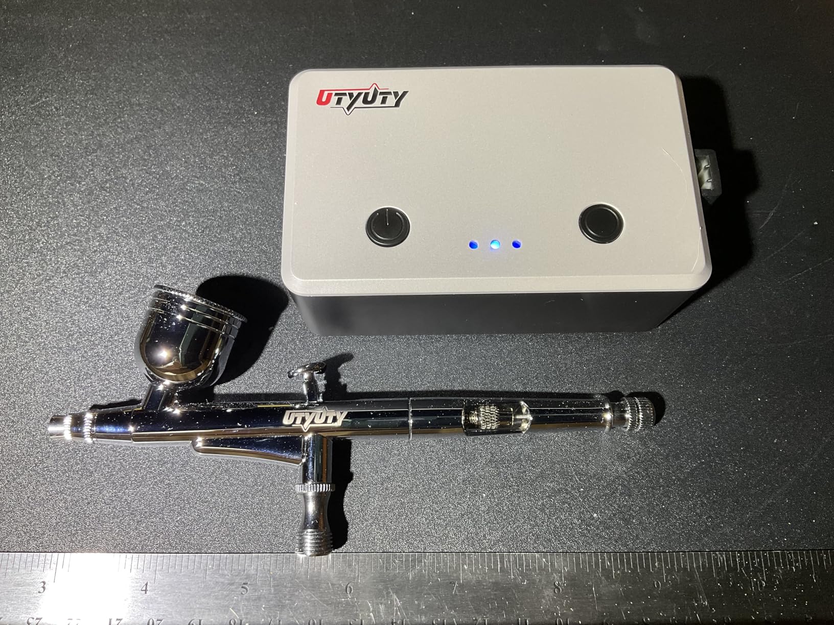 Airbrush Kit with Air Compressor,Portable 27PSI 7 Pressure Levels, 35dB Ultra-Quiet,Dual-Action 0.3mm Airbrush Gun for Beginners,Painting,Models,Makeup,Crafts & Cake Decor customer photo 2