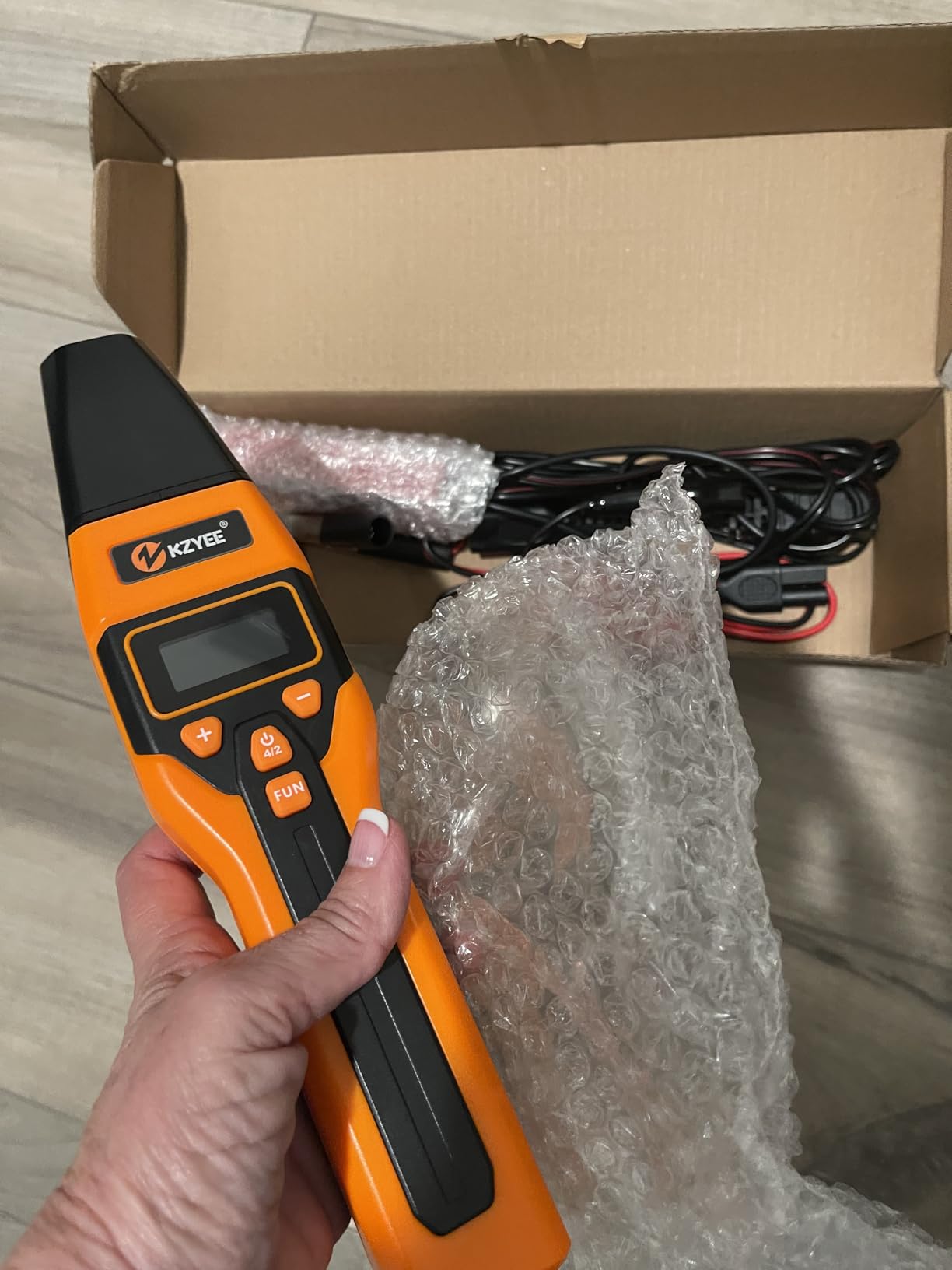 KZYEE KT80 Digital Inductive Timing Light with Tachometer (RPM), Advance, Dwell & 0-35V Voltage Test, 60 Adjustable LED Strobe, USB-C Rechargeable & 12V Backup, for Distributor Gas Engines customer photo 1