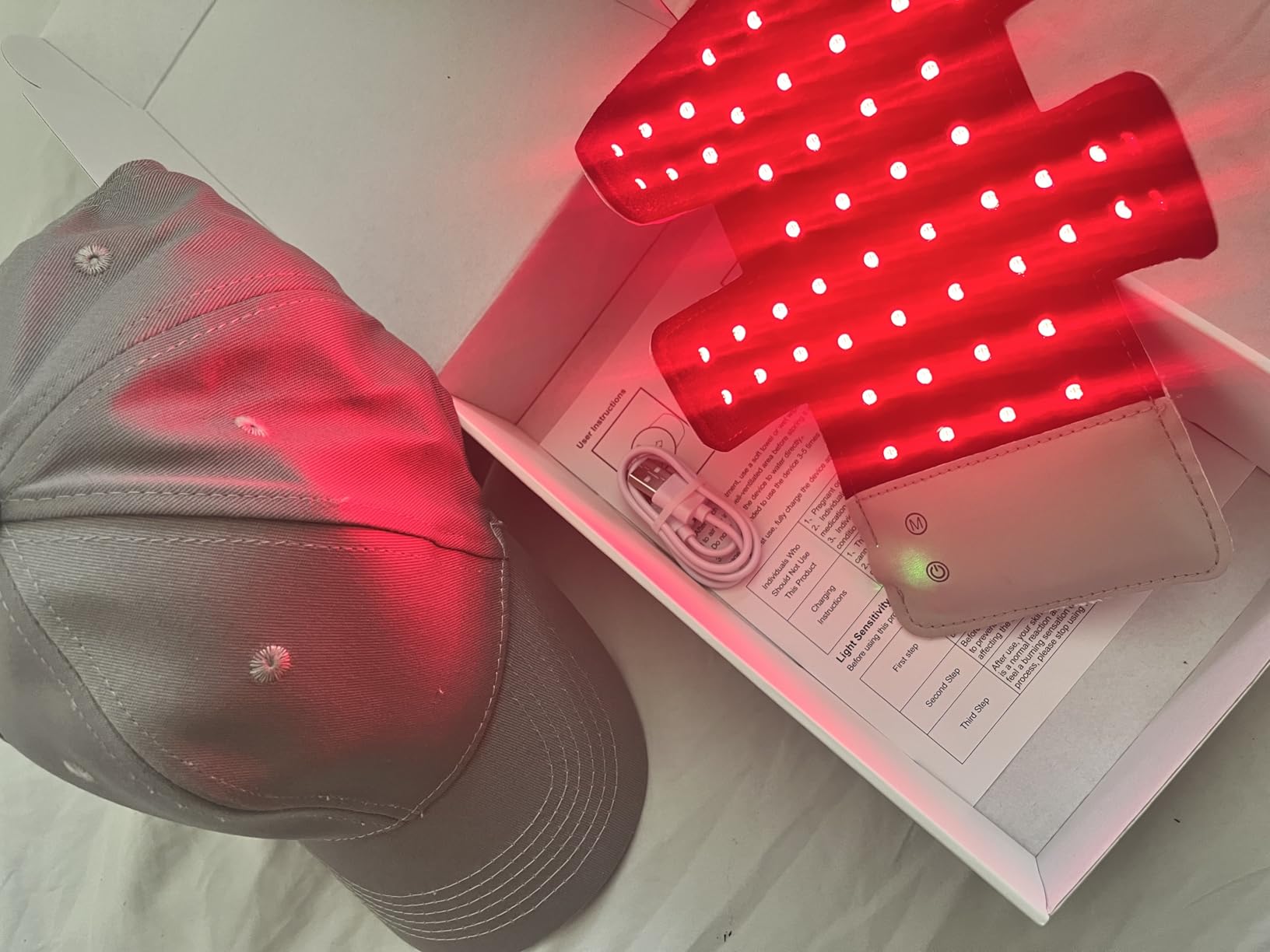 LLLT Laser Hair Growth Cap, FDA Cleared Rechargeable Portable Laser Hair Growth Cap to Promote Hair Growth, Black customer photo 2
