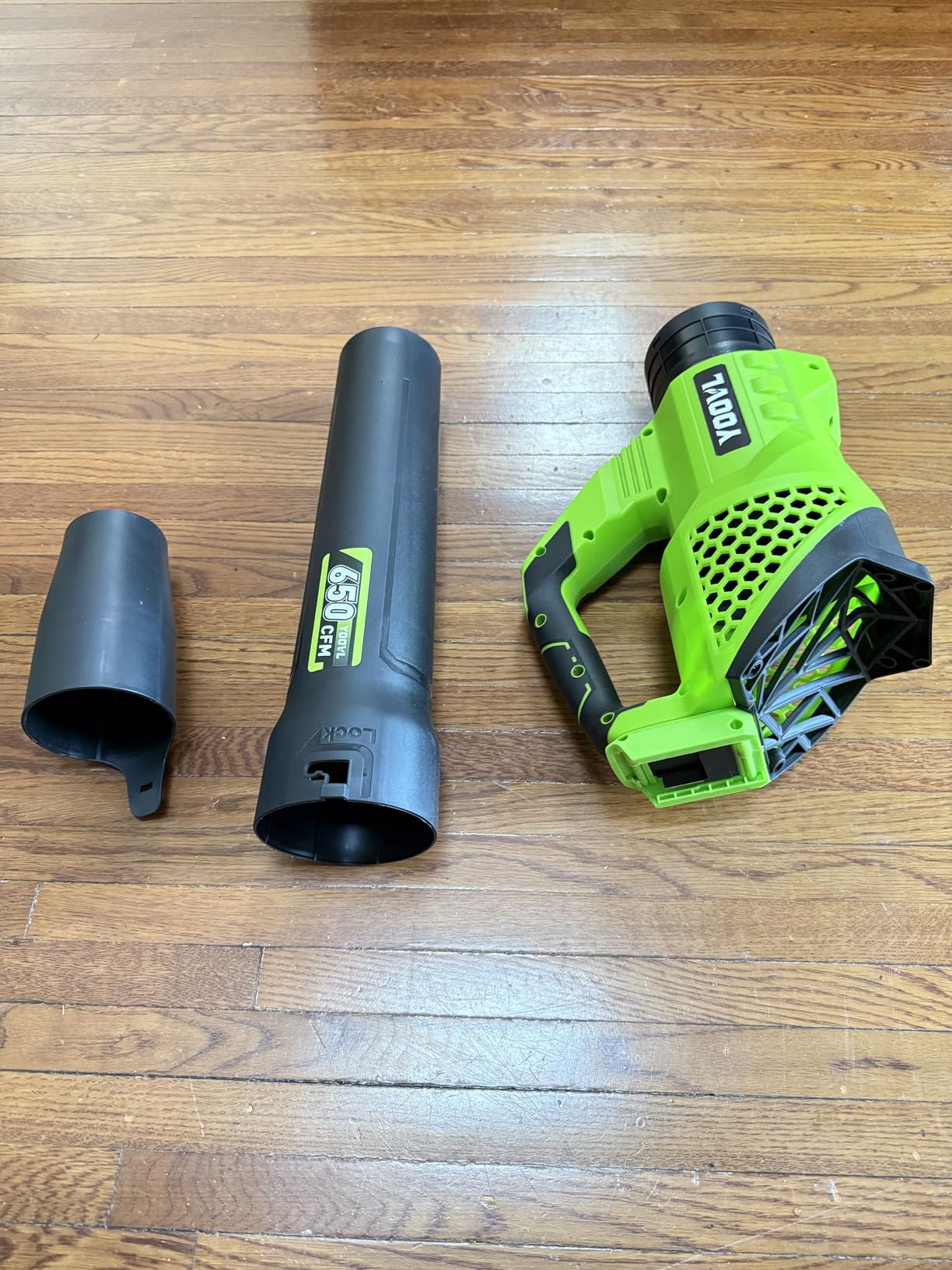 Leaf Blower Cordless, 650CFM Electric Leaf Blowers with 2 x 5.2Ah Batteries and Charger, 3 Speed Modes, 1 x Adjustable Shoulder Strap, Powerful Blowers for Lawn Care, Patio, Dust, Blowing Leaves customer photo 2