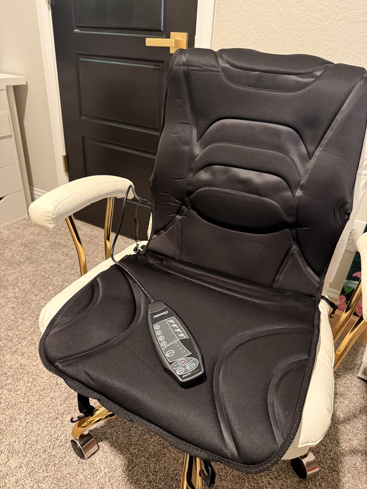 Portable Back Massager with Heat & Vibration - Deep Tissue Pain Relief for Shoulder, Back, Lower Back and Thighs - Office Chair Massage Pad, Ideal Gift for Men and Women customer photo 1