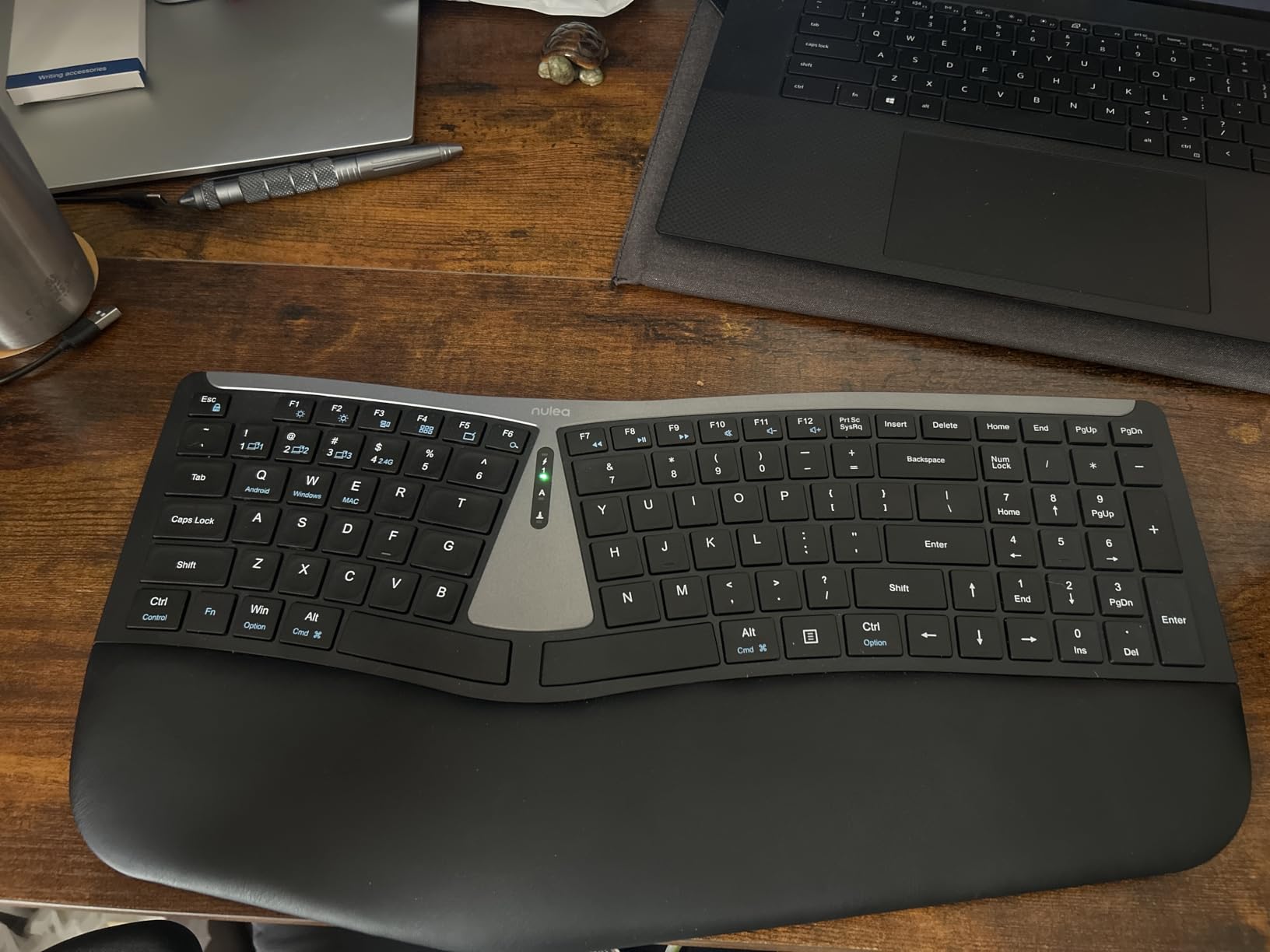 Nulea RT07B Wireless Ergonomic Keyboard - Split Keyboard, Wrist Rest, Natural Typing, Bluetooth and USB Connectivity, USB-C Rechargeable, Compatible with Windows Mac (Silver Black) customer photo 1