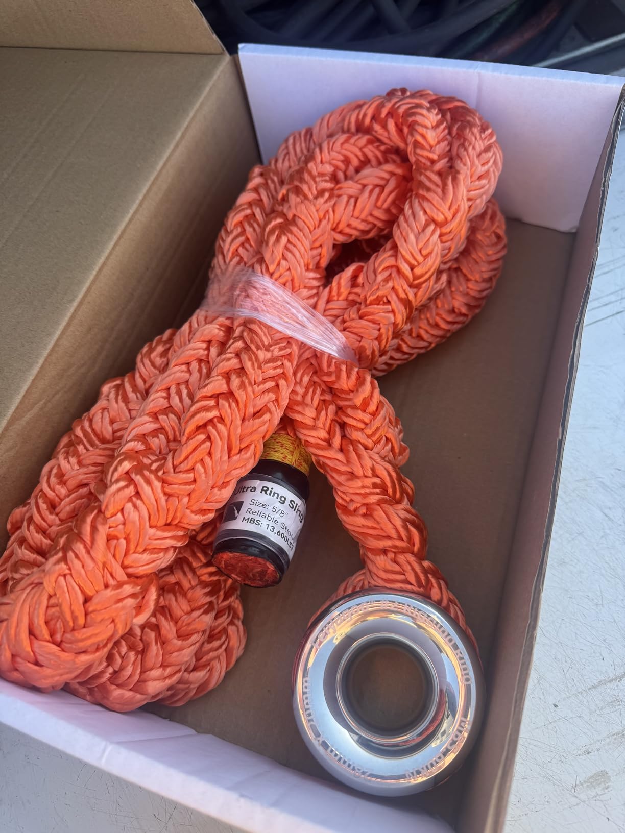Rigging Ring Rope Sling 40202 for Tree,5/8''x6.7' Arborist Block Sling with #2 Smooth Aluminum Rigging Ring, 10 Pockets Adjustable Riging Sling, 13600 lbs MBS customer photo 1