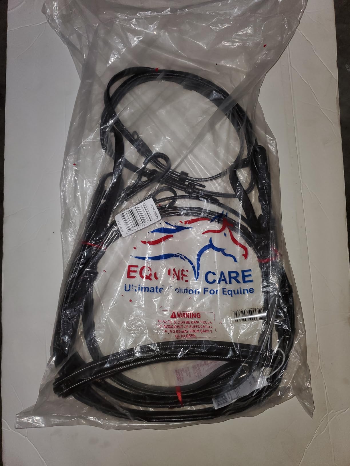 Equine Care Leather English Horse Bridle with Reins, Full Size, Choice of Browband Style, Padded Crown & Cavesson Noseband, Stainless Steel Hardware, Hunter Show Bridle. customer photo 1