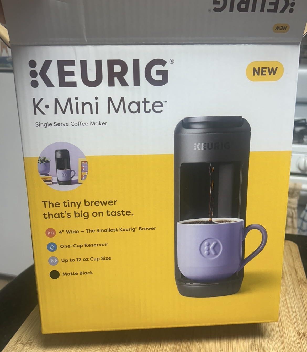 K-Mini Mate Single Serve K-Cup Pod Coffee Maker, Brews Up to 12 oz Cup, Compact Portable Coffee Machine for Small Spaces, Great for Dorms & Offices, Glamping Green customer photo 1