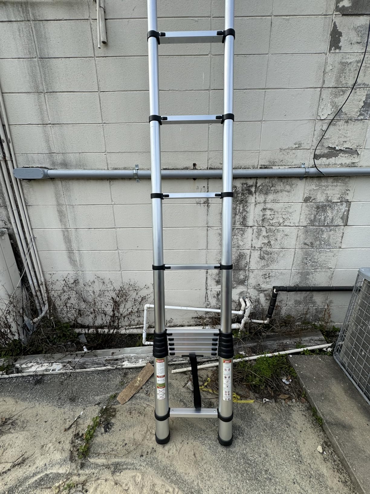 Telescoping Ladder for RV & Attic, 20.3FT Aluminum Extension Ladder with Dual Locking Mechanism, Max Load 330lbs, Compact Foldable Ladder for Roof, Home, Travel Trailer & Multi-Surface Use customer photo 2