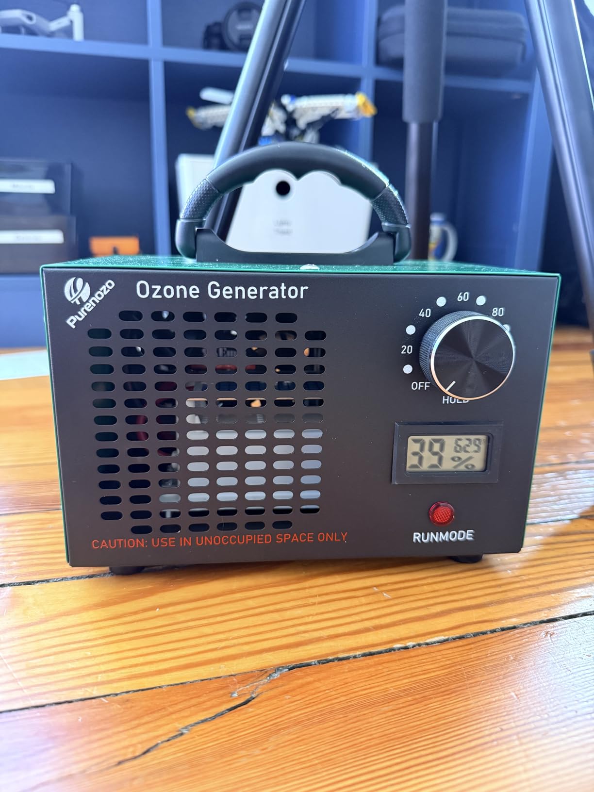Ozone Generator & Ozone Odor Eliminator 60,000mg/h, Industrial & Home Ozone Machine with Temp/Humidity Display, Removing Odors for Rooms, Smoke, Cars, Pets, Basements, Farms(Green) customer photo 1