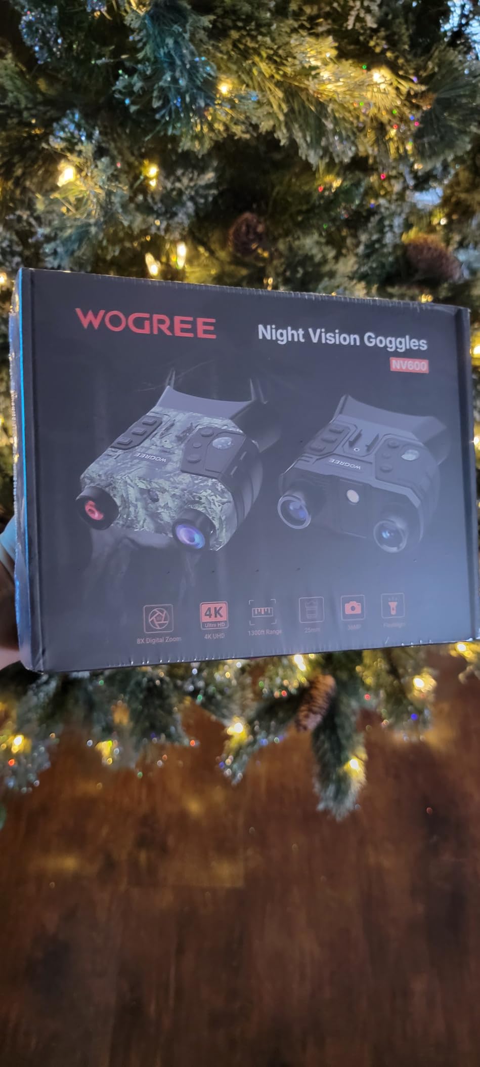 Night Vision Goggles, 4K Night Vision Binoculars for Adults, 36MP, 1300FT Range,8X Digital Zoom, Flashlight & Compass, 5000mAh Battery, Infrared Vision, 32GB Card, for Camping & Security customer photo 1