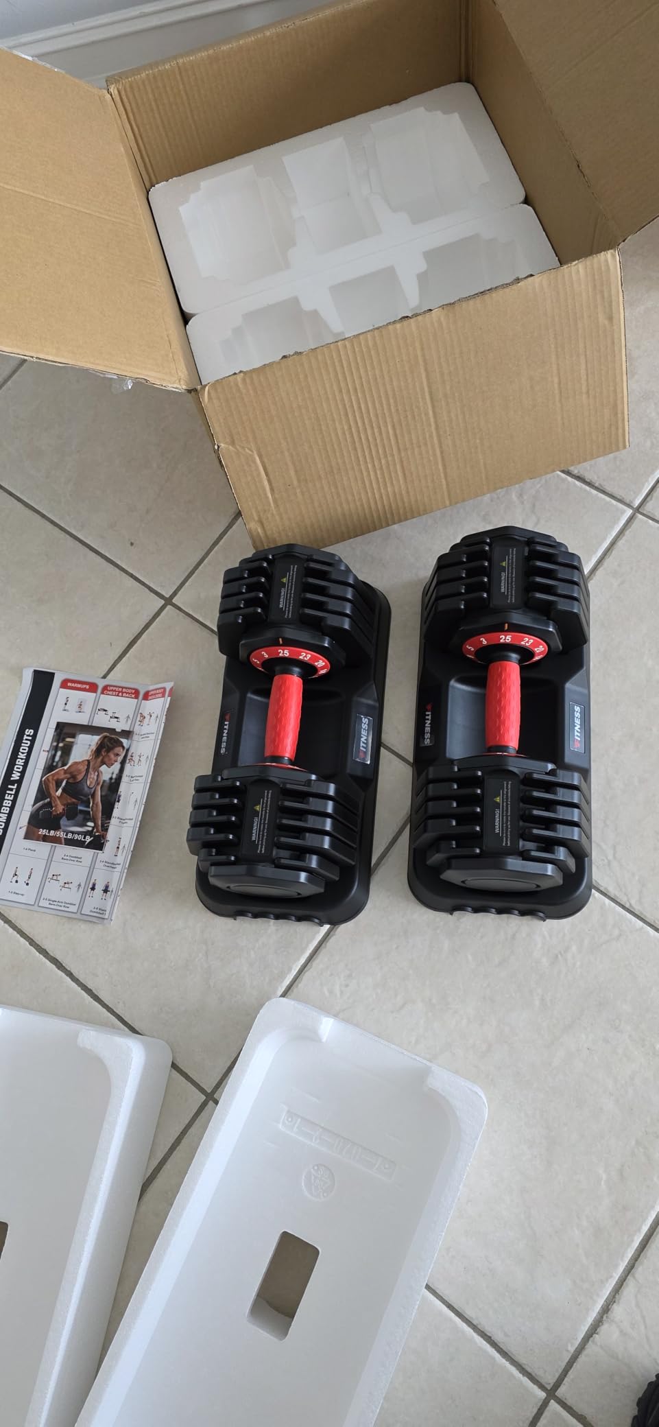 Adjustable Dumbbell Set of 2, 25/55/80/90LB with Anti-Slip Handle, Compact Free Weights for Men/Women Home Gym customer photo 1