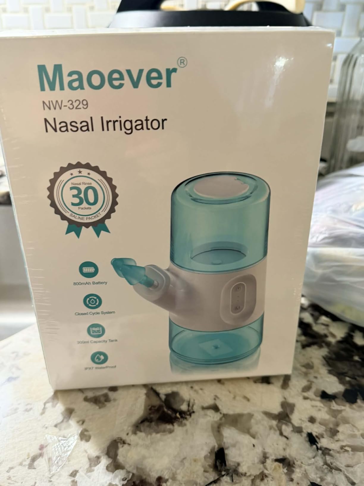 MAOEVER Nasal Irrigation System - Sinus Rinse Machine with Dual Water Tank, Automatic Waste Collection & Adjustable Water Flow customer photo 1